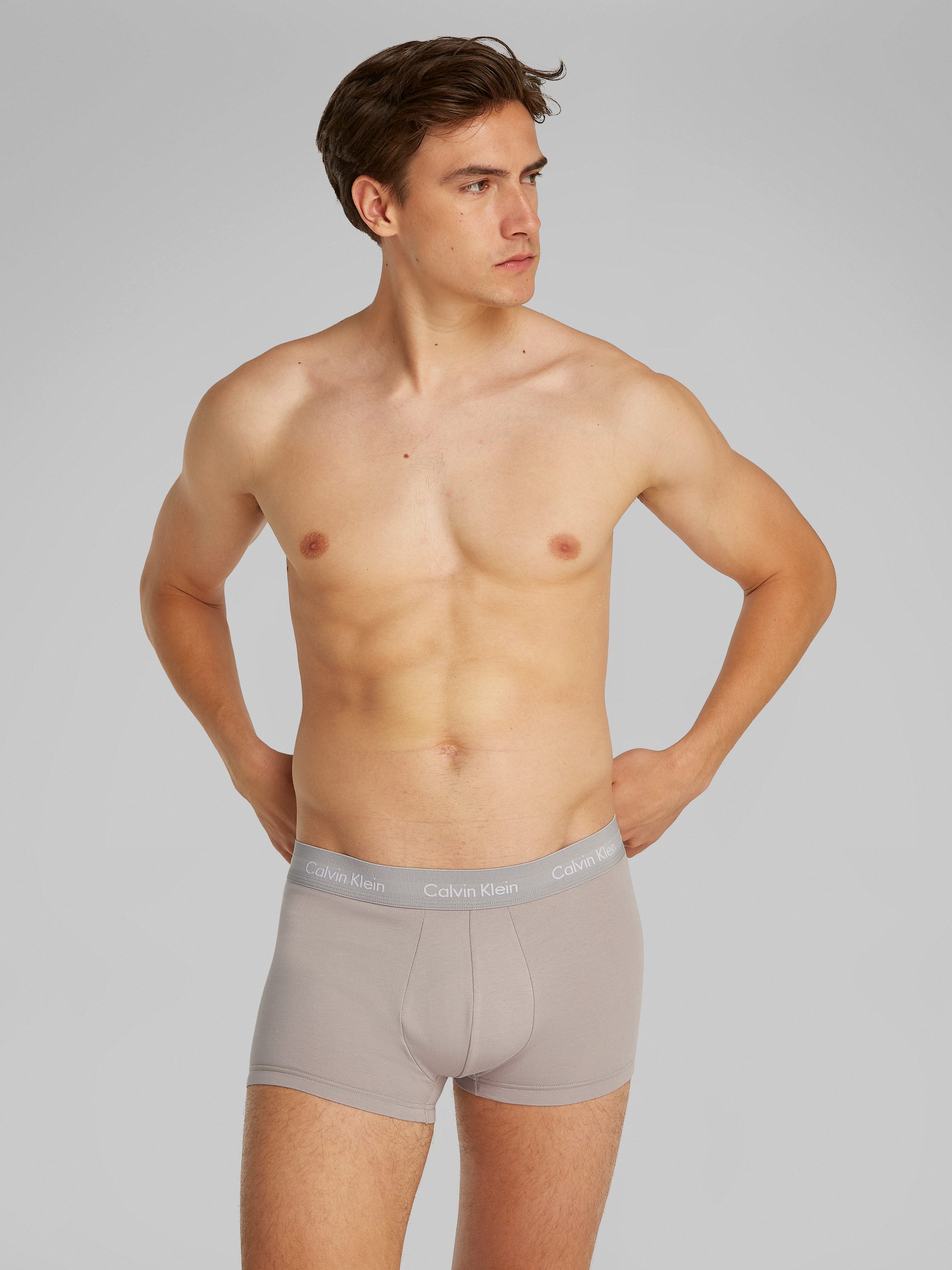 Calvin Klein 3-er Set Low Rise Trunks in Schwarz mit Webbund günstig online kaufen