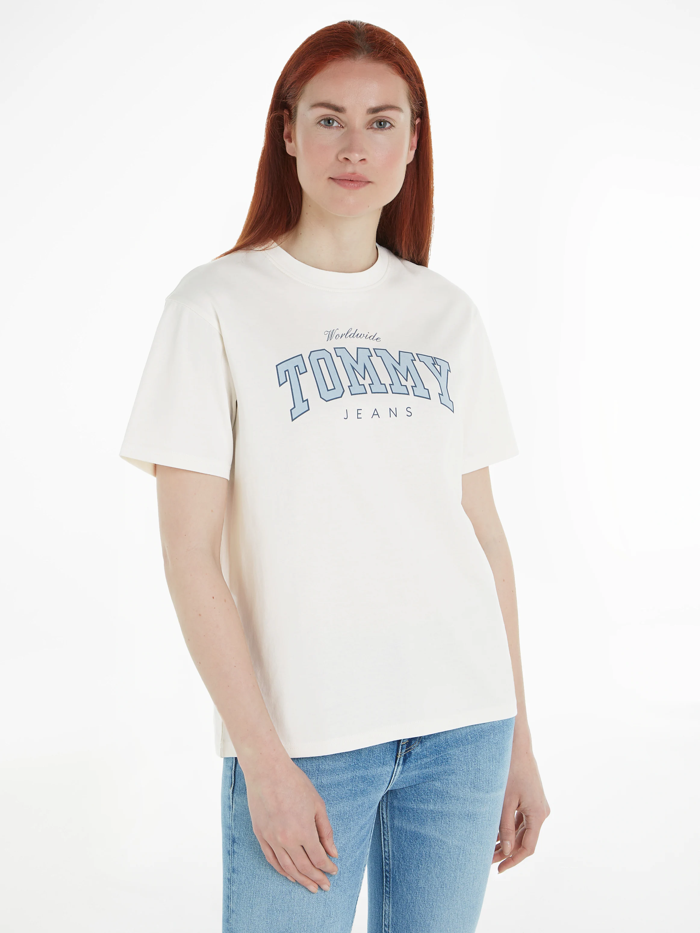 Tommy Jeans T-Shirt "TJW RLX VARSITY LUX TEE", mit Frontprint günstig online kaufen