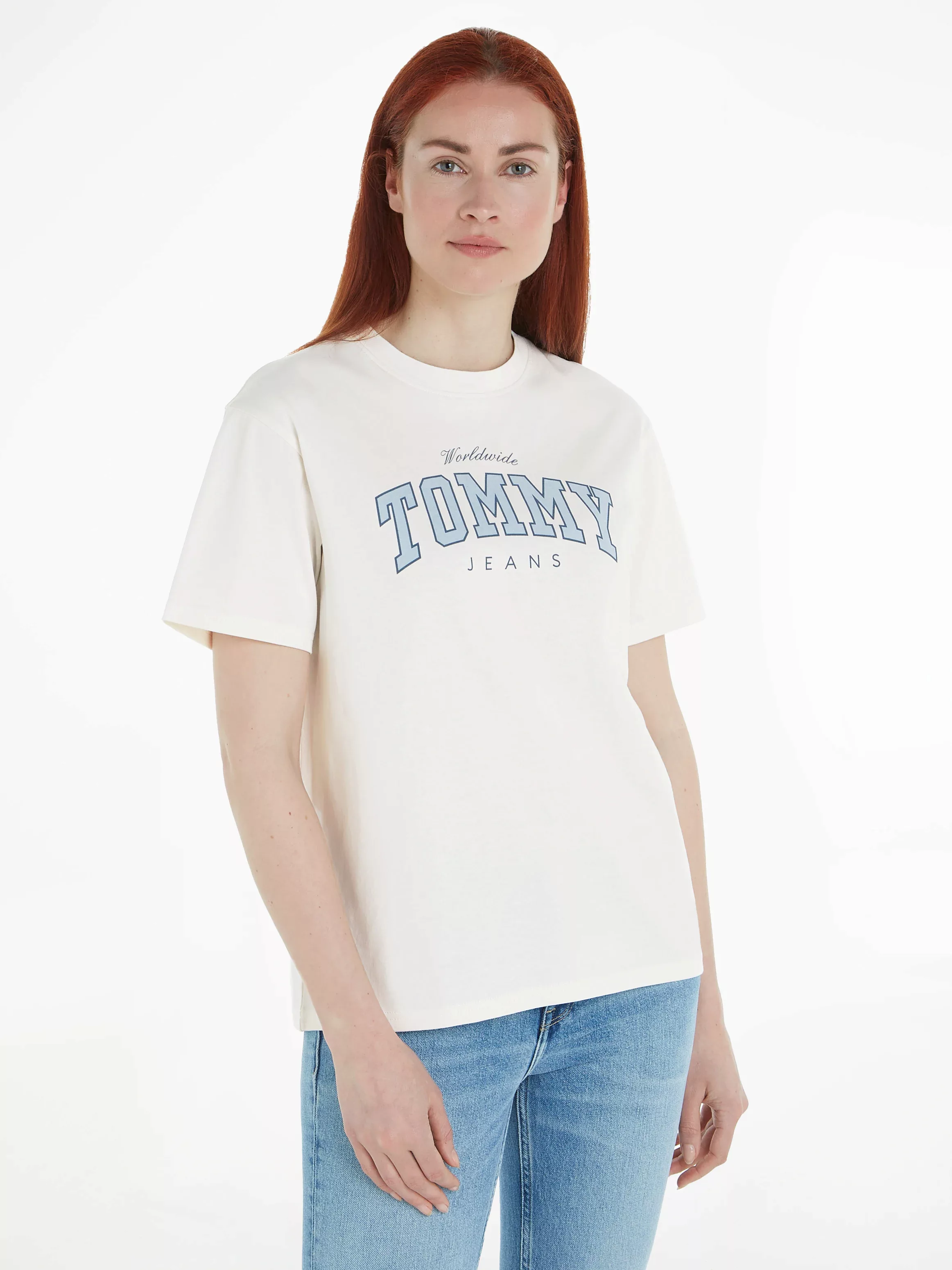 Tommy Jeans T-Shirt "TJW RLX VARSITY LUX TEE", mit Frontprint günstig online kaufen