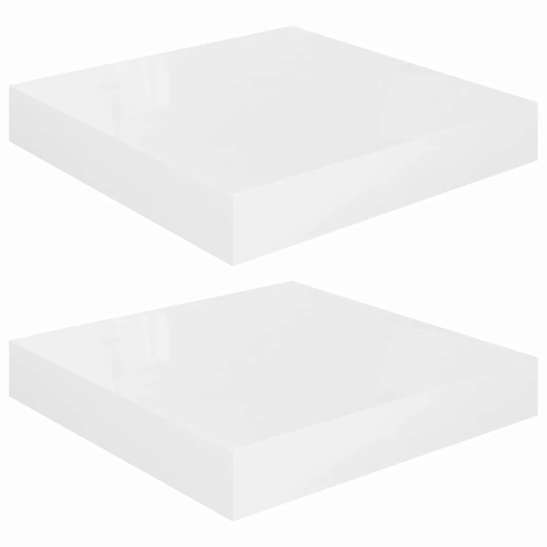 Schwebende Wandregale 2 Stk. Hochglanz-weiß 23x23,5x3,8cm Mdf günstig online kaufen