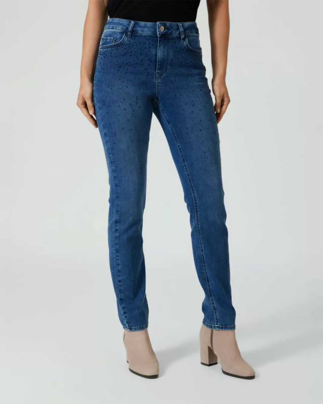 Maloo Jeans mit Strassregen günstig online kaufen