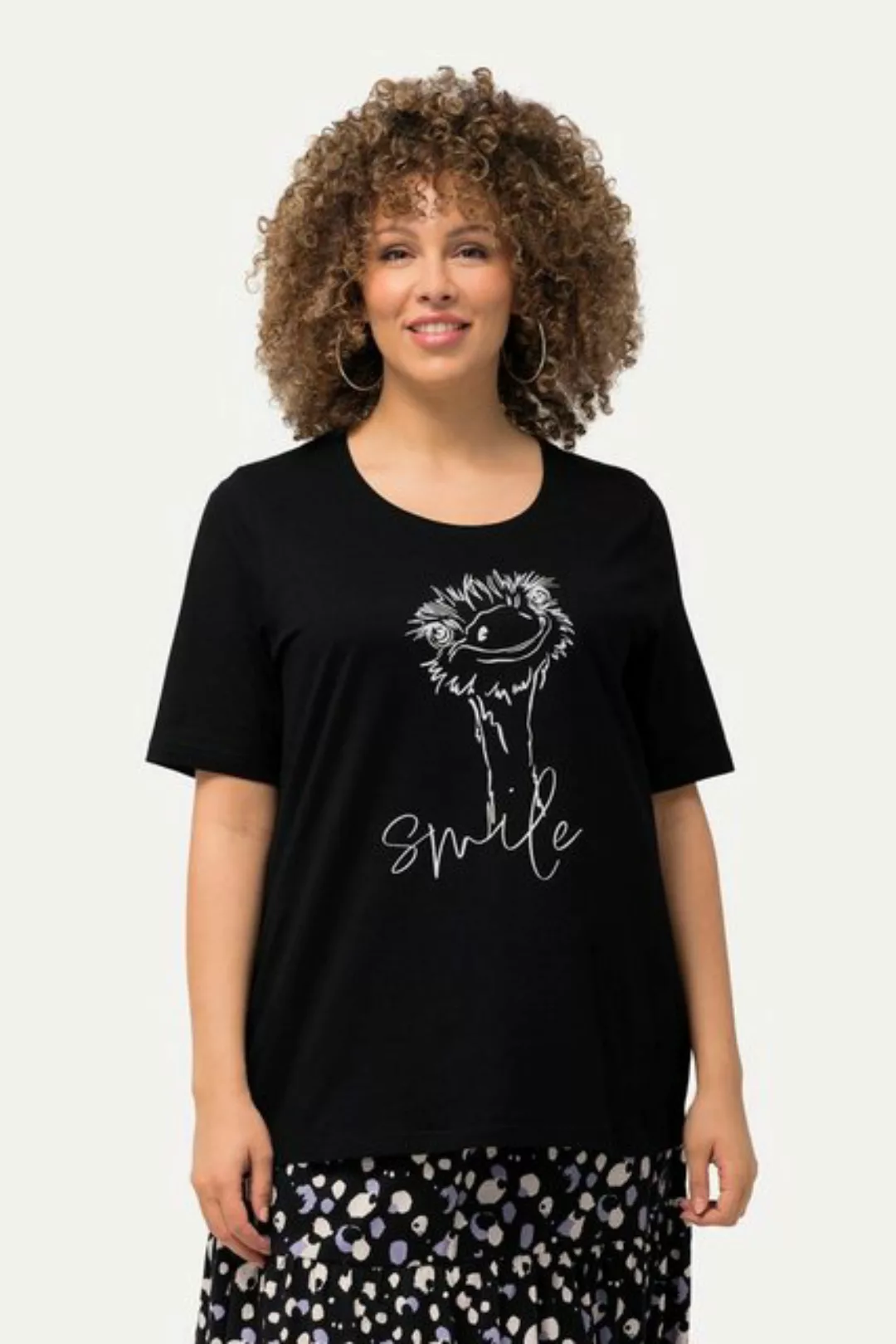 Ulla Popken Rundhalsshirt T-Shirt Smile Classic Rundhals Halbarm günstig online kaufen