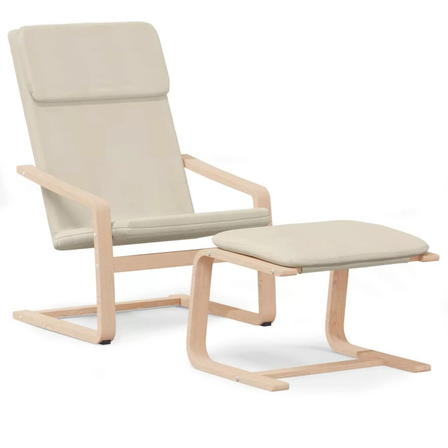 Vidaxl Relaxsessel Mit Hocker Creme Stoff günstig online kaufen