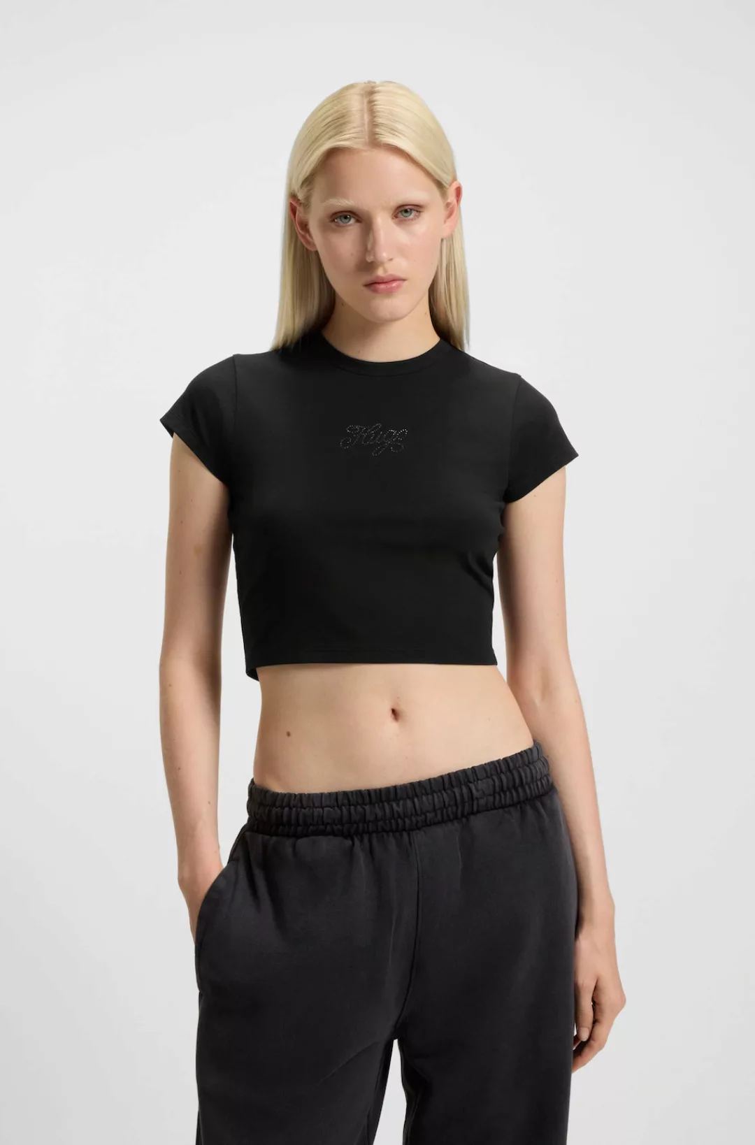 HUGO Blue T-Shirt "Dome", Cropped Fit, mit Logoschriftzug günstig online kaufen