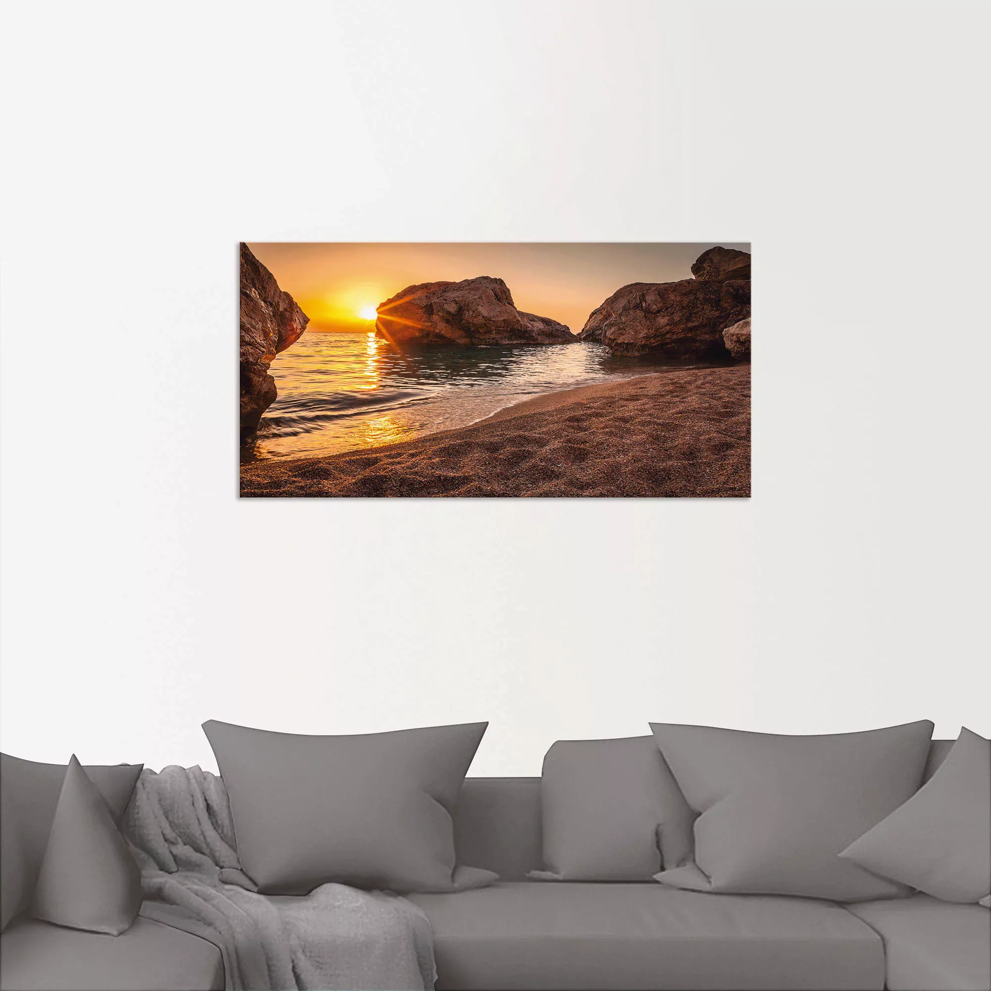 Artland Wandbild "Sonnenuntergang und Strand", Strand, (1 St.), als Alubild günstig online kaufen