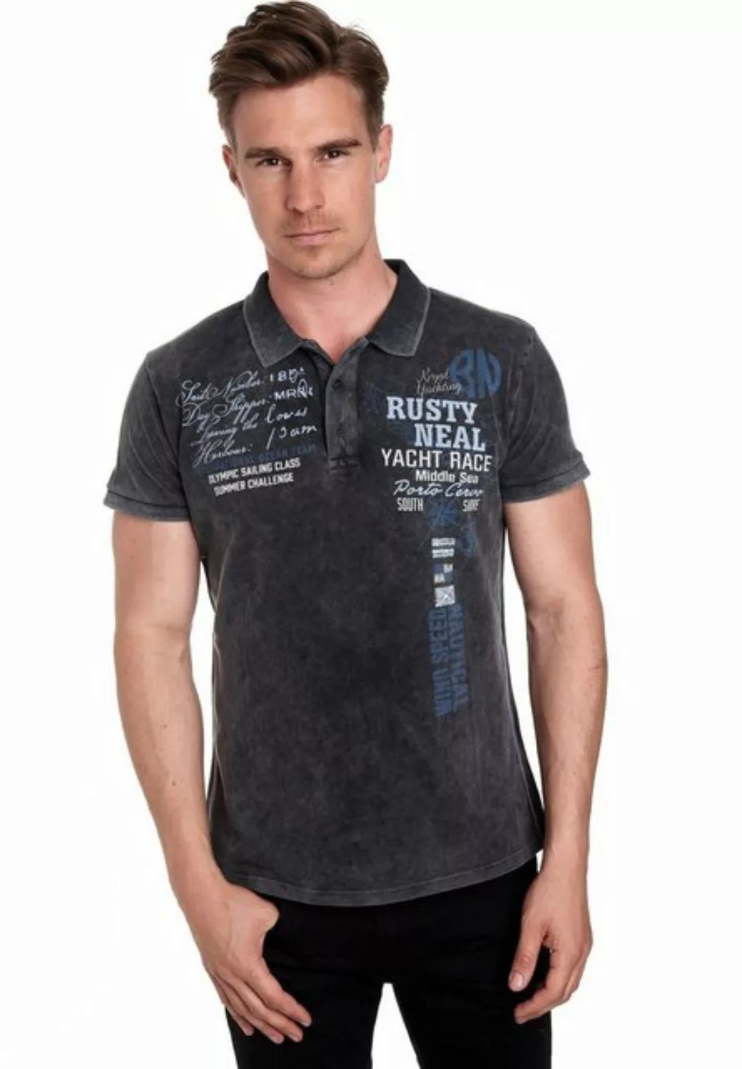 Rusty Neal Poloshirt im modischen Nautical-Style günstig online kaufen