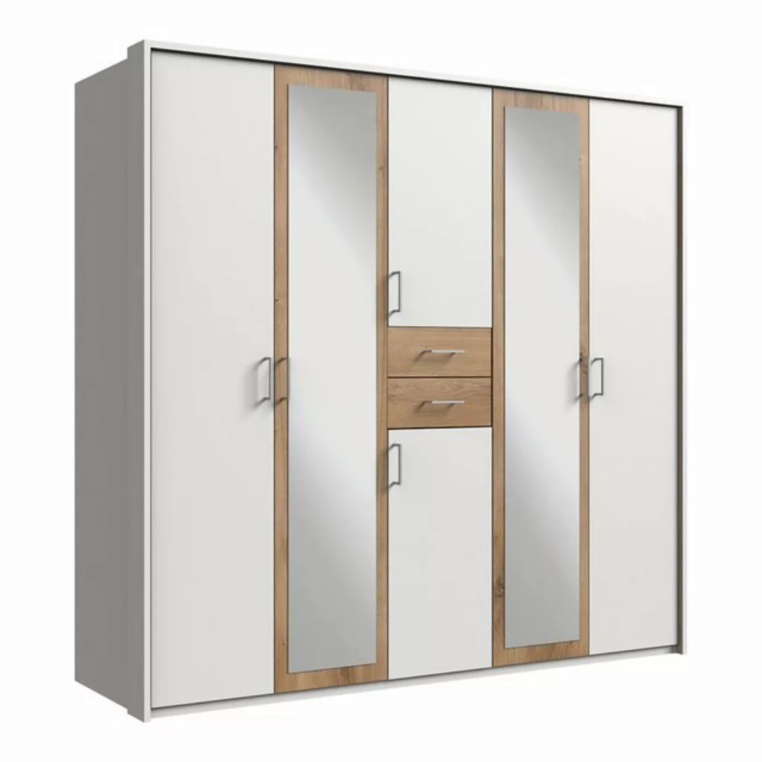 Lomadox Kleiderschrank DUNMORE-43 Drehtürenschrank 228cm mit Passepartoutra günstig online kaufen