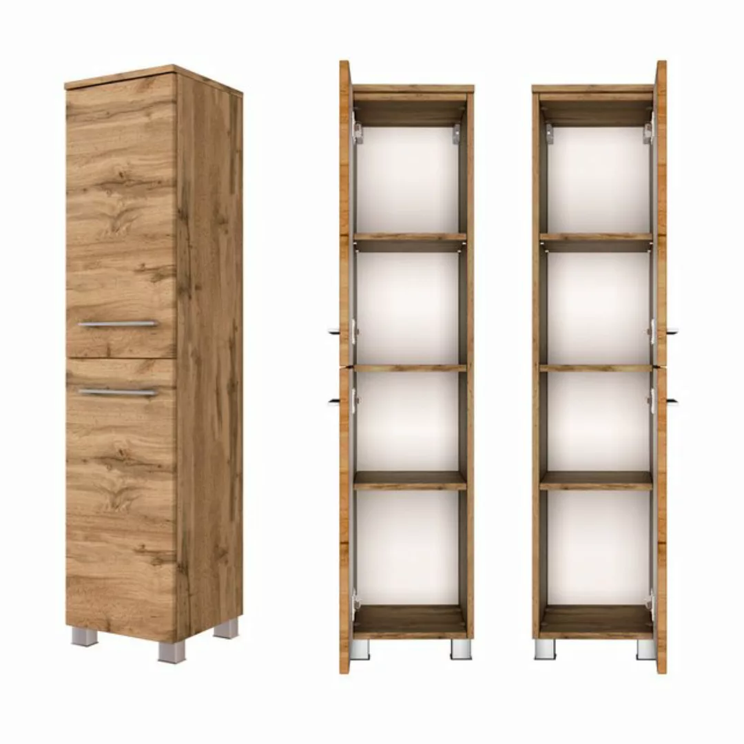 Lomadox Midischrank Midischrank Badschrank Badezimmer Schrank Eiche modern günstig online kaufen