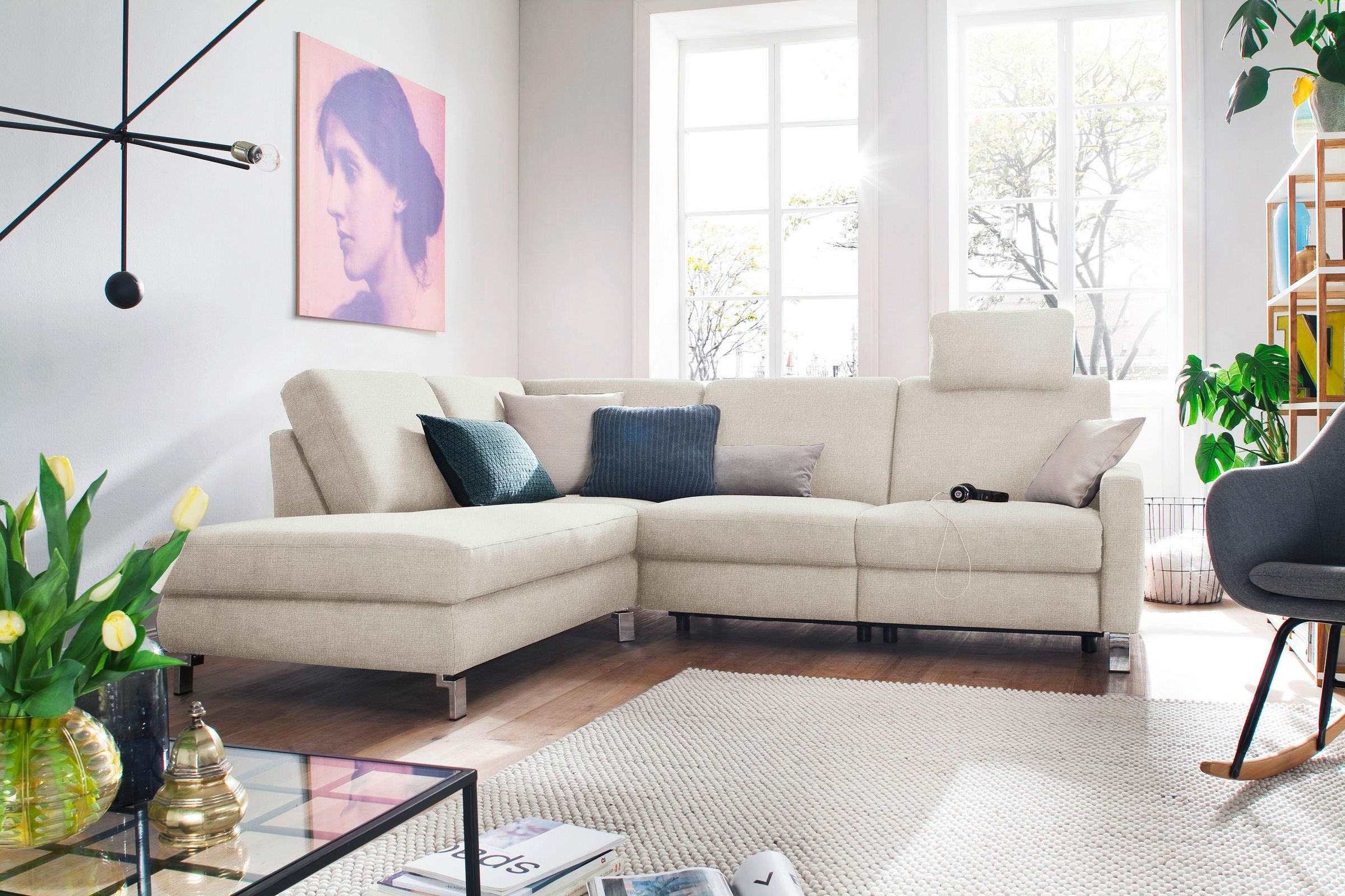 3C Candy Ecksofa »Mainau modern und elegant, mit gutem Sitzkomfort, L-Form« günstig online kaufen