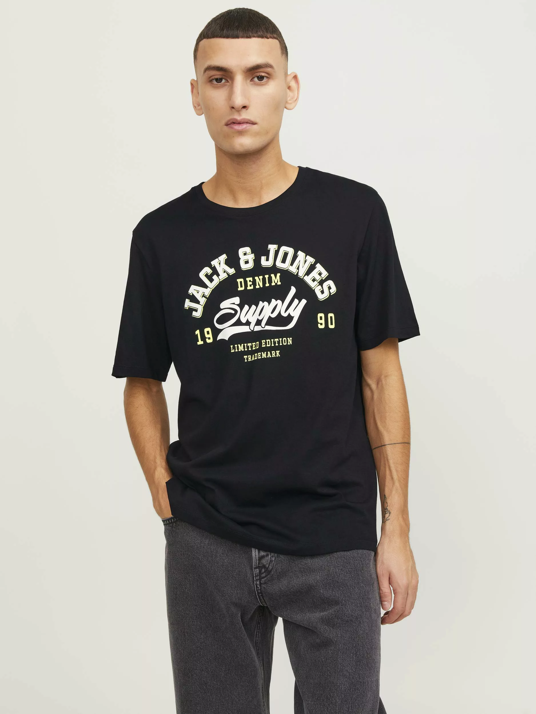 Jack & Jones Herren Rundhals T-Shirt JJELOGO - Regular Fit günstig online kaufen