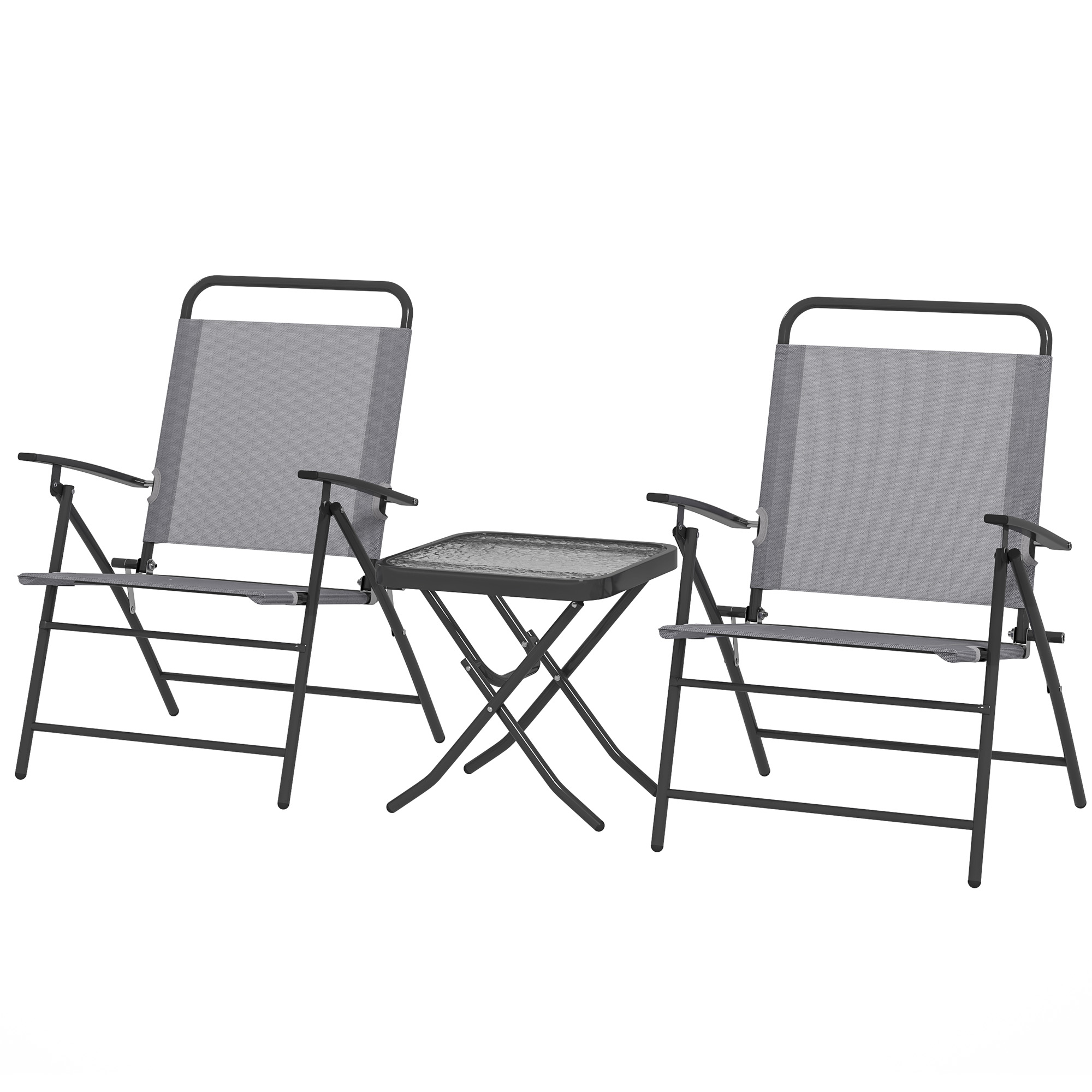 Outsunny 3-teiliges Gartenmöbelset mit 2 klappbaren Gartenstühlen mit verst günstig online kaufen