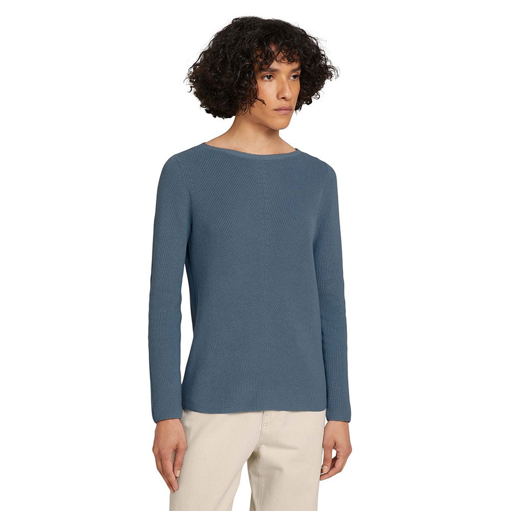 Tom Tailor Rib Pullover L Faded Denim Blue günstig online kaufen