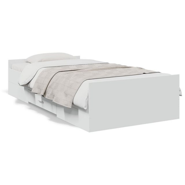 vidaXL Bett Bettgestell mit Schubladen Weiß 90x190 cm Holzwerkstoff günstig online kaufen