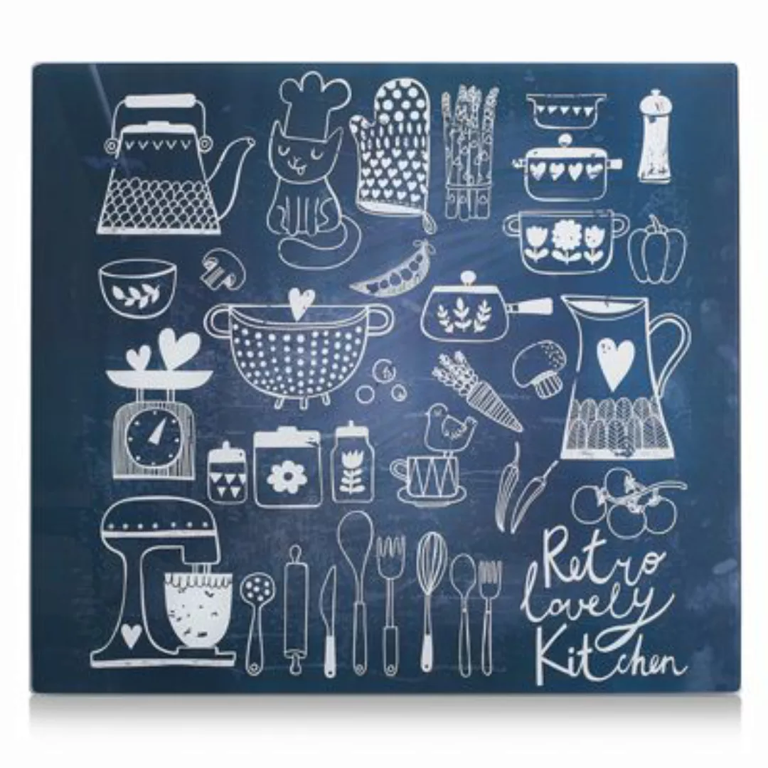 Neuetischkultur Herdabdeckplatte 50x56 cm, Glas Lovely Kitchen blau/grau günstig online kaufen