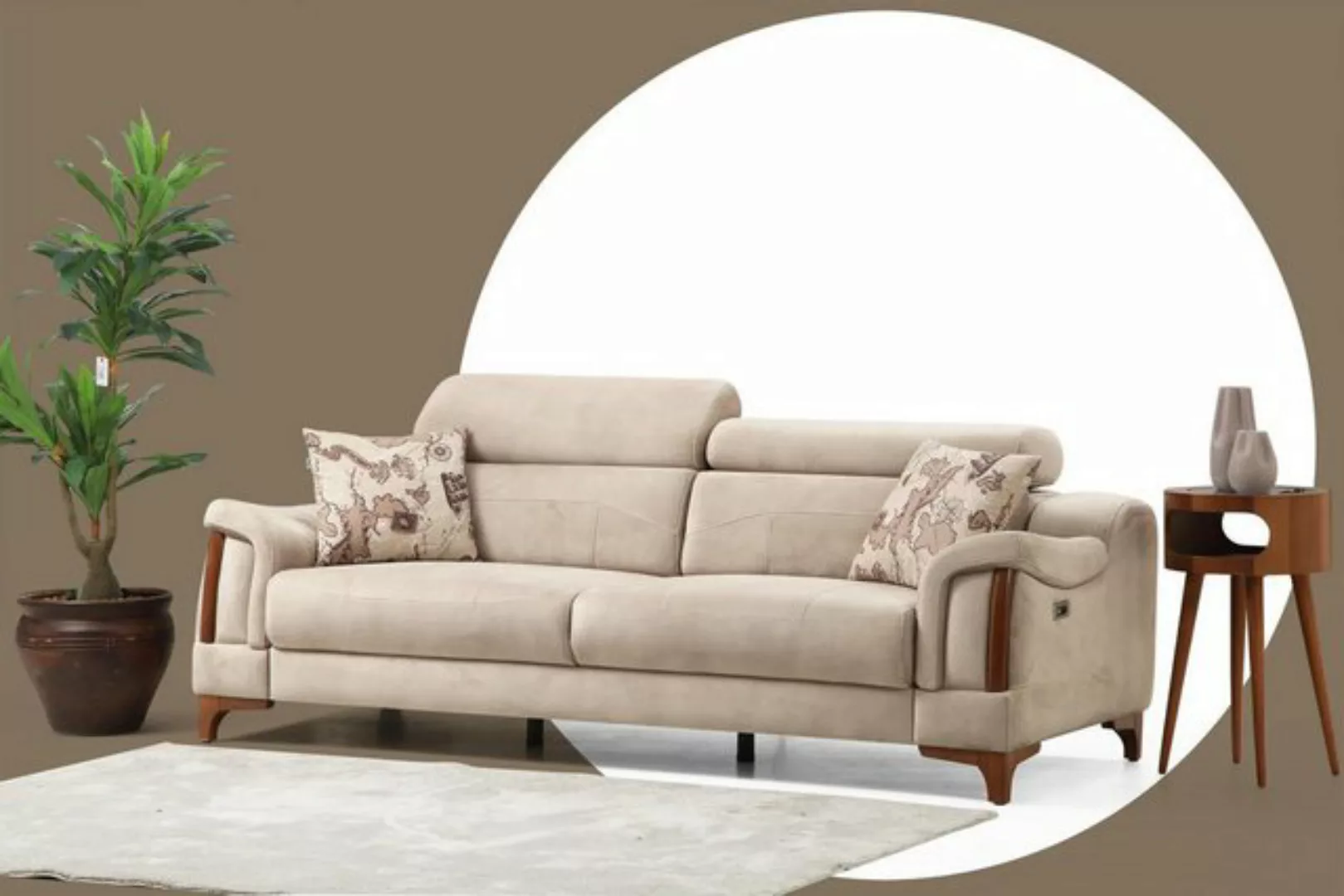 Xlmoebel 3-Sitzer Modernes Designer-Sofa für das Wohnzimmer mit Platz für d günstig online kaufen