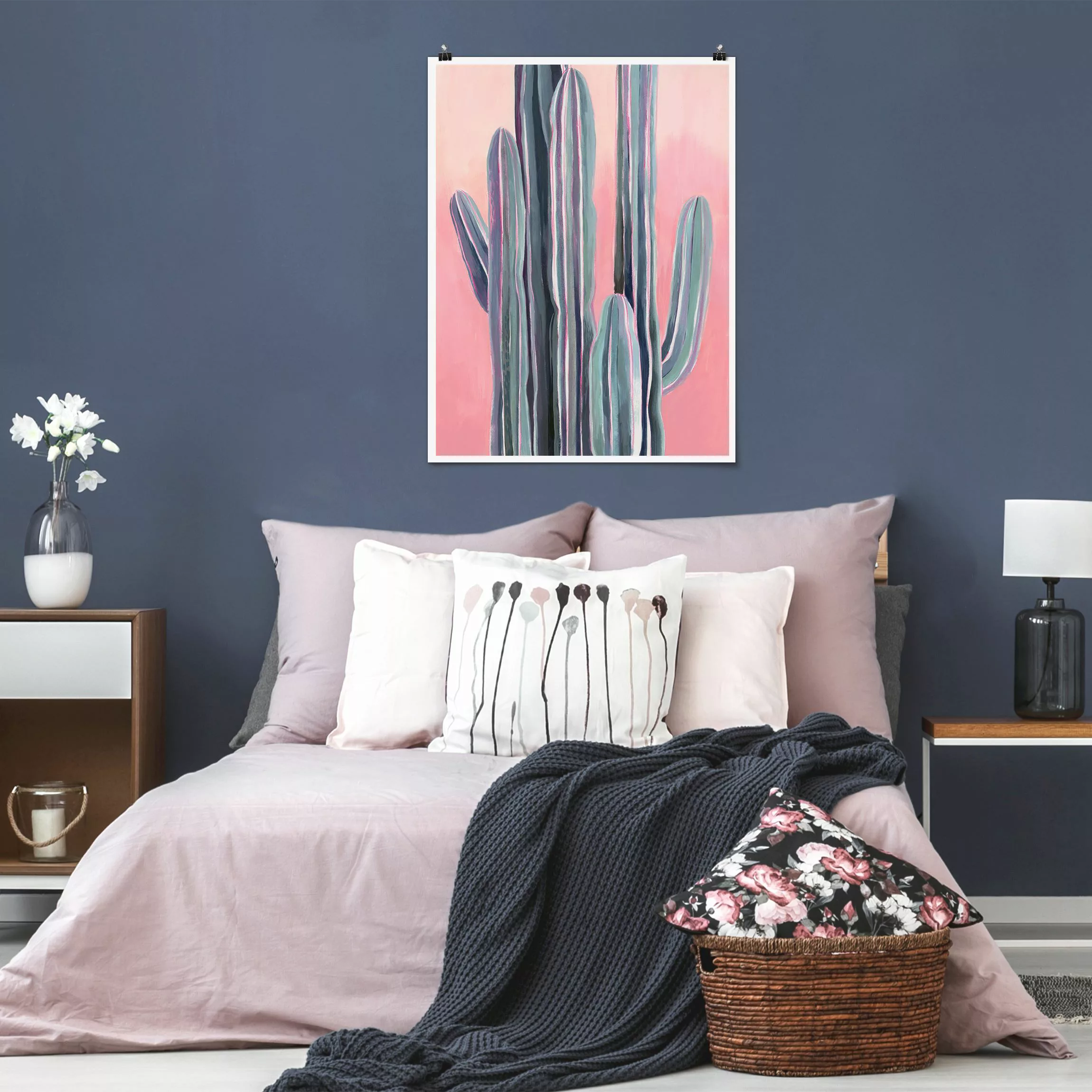 Poster Kaktus auf Rosa I günstig online kaufen