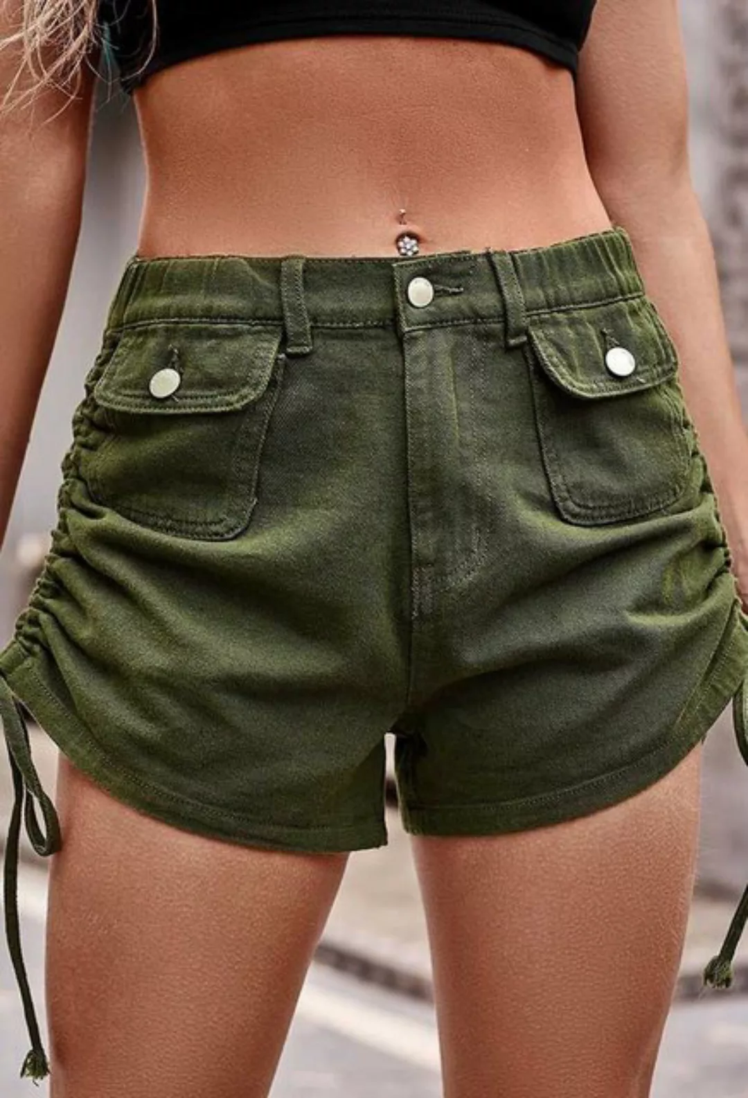 SEGUEN Jeansshorts Lässige Arbeitshose aus Denim mit Kordelzug (Shorts sind günstig online kaufen
