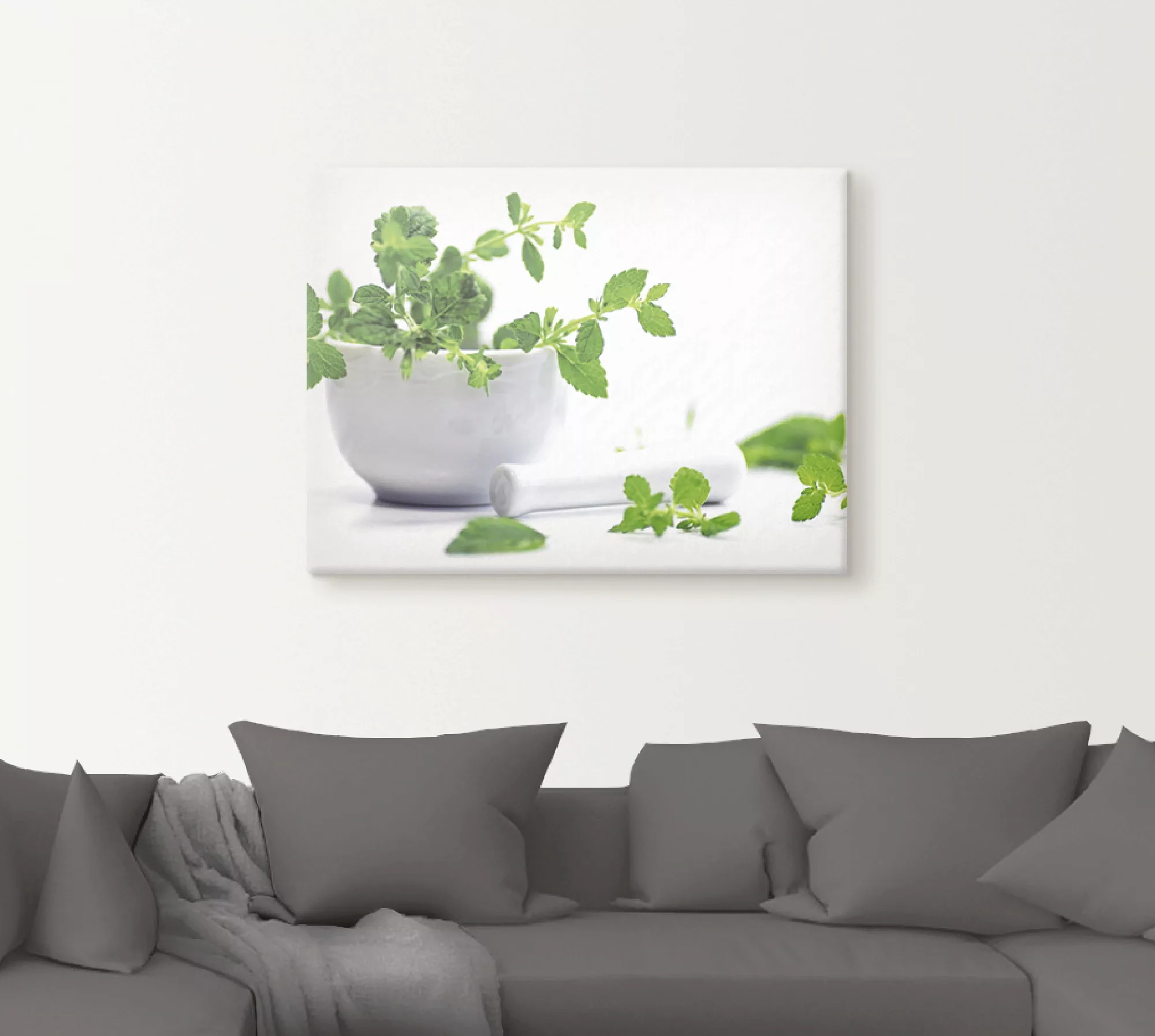 Artland Wandbild "Melissa officinalis", Lebensmittel, (1 St.), als Leinwand günstig online kaufen