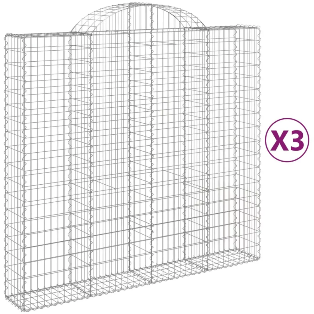 Vidaxl Gabionen Mit Hochbogen 3 Stk. 200x50x180/200cm Verzinktes Eisen günstig online kaufen