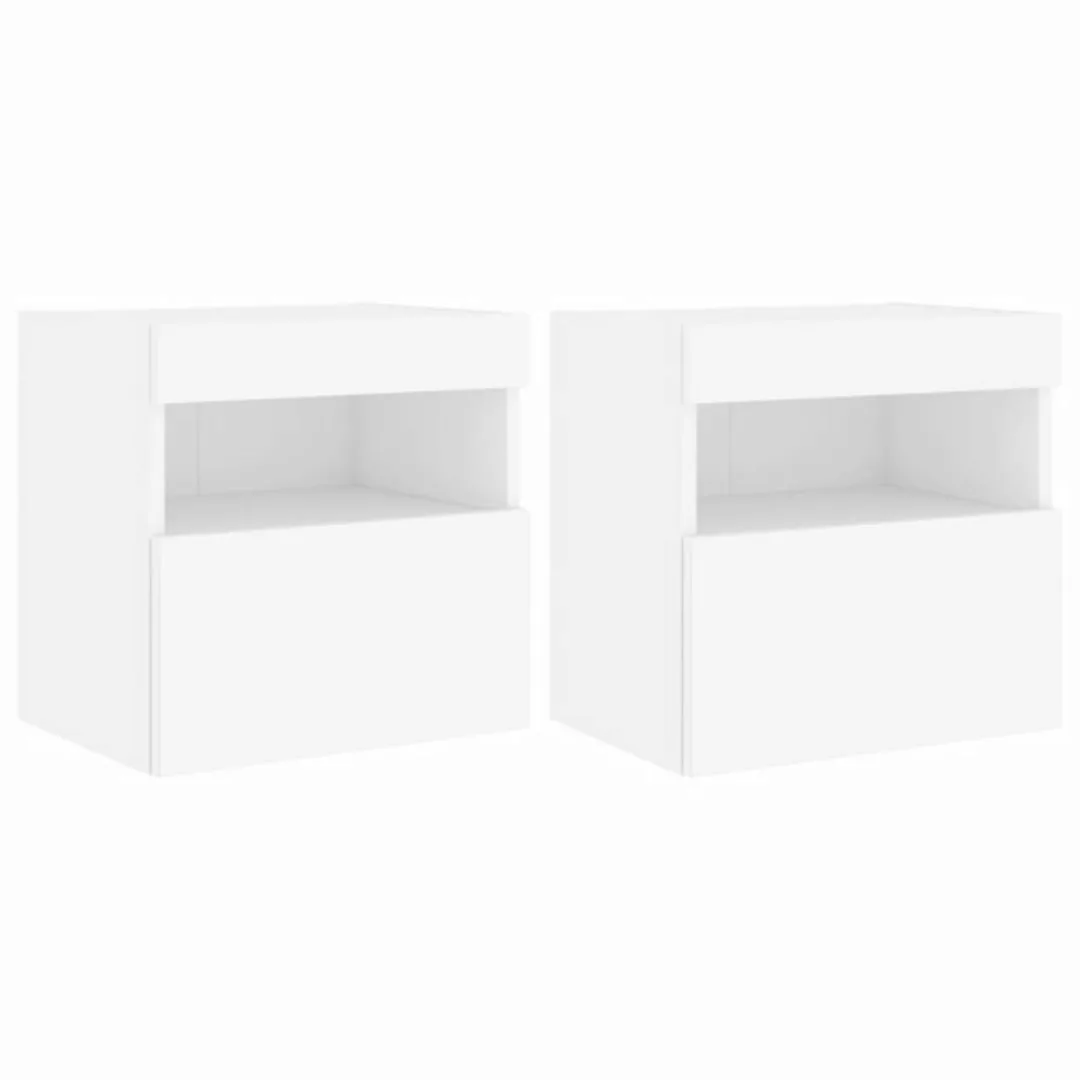 vidaXL Hängeschrank Wandschränke mit LED Leuchten 2 Stk Weiß 40x30x40 cm Hä günstig online kaufen