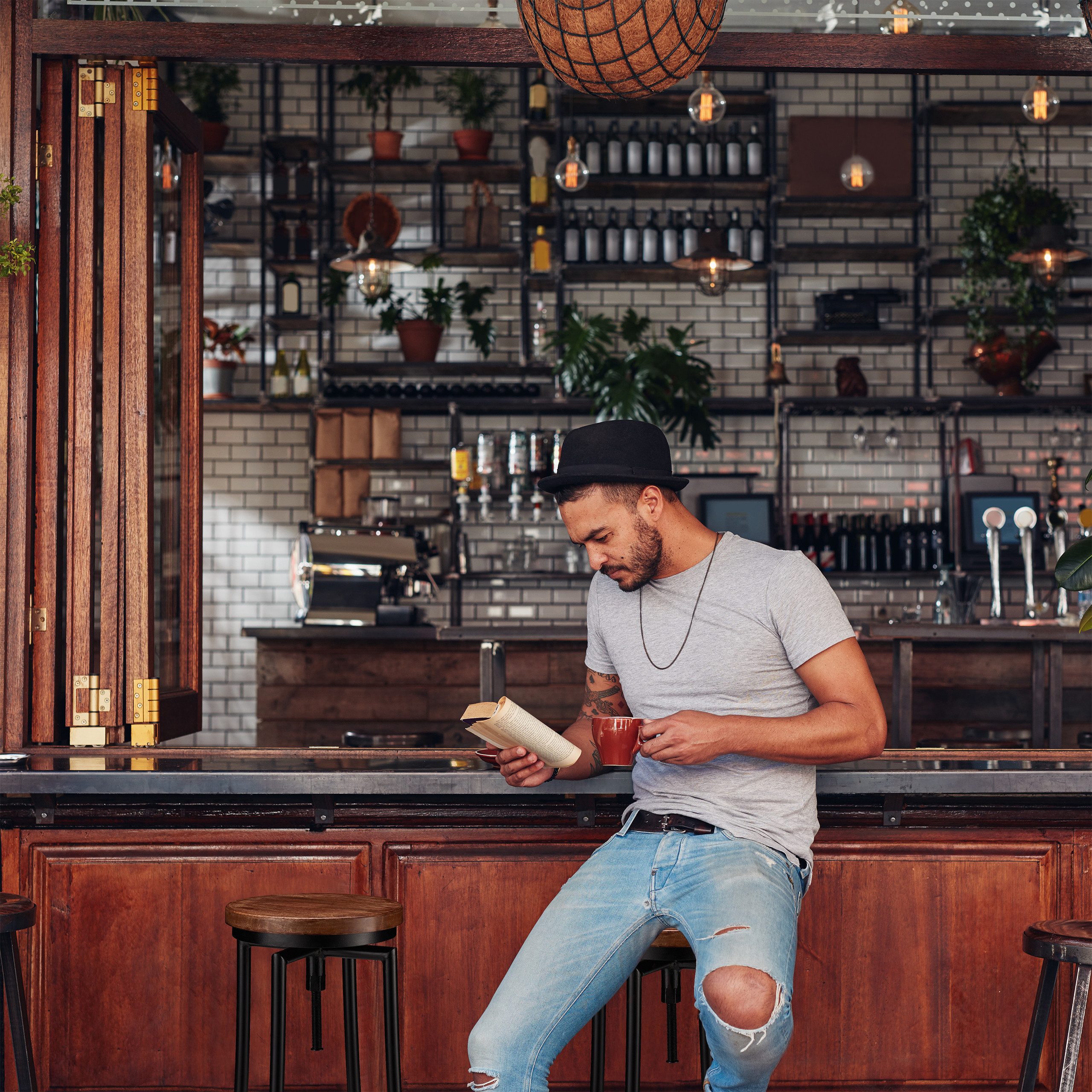 relaxdays Barhocker industrial hoch, A günstig online kaufen