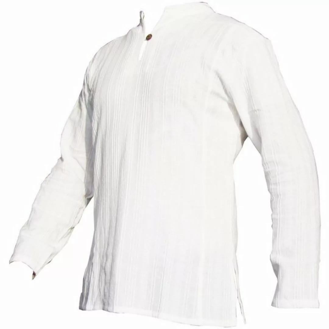 PANASIAM Langarmhemd Fischerhemd Ben aus hochwertiger Baumwolle mit Holzkno günstig online kaufen