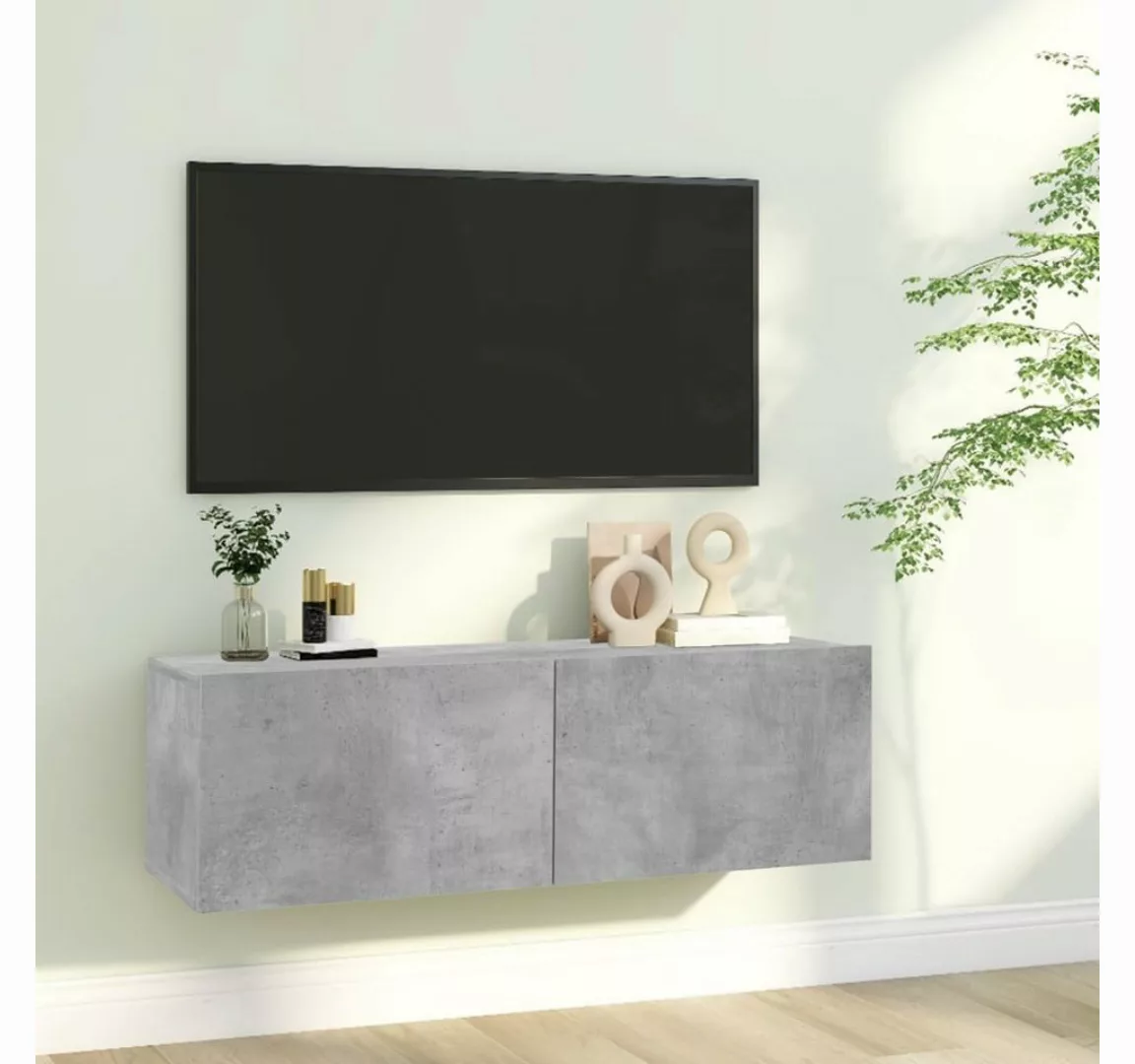 furnicato TV-Schrank Betongrau 100x30x30 cm Holzwerkstoff günstig online kaufen