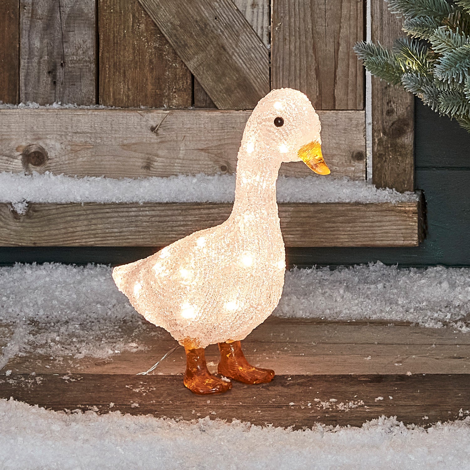 LED Acryl Weihnachtsfigur außen Ente Batteriebetrieb günstig online kaufen