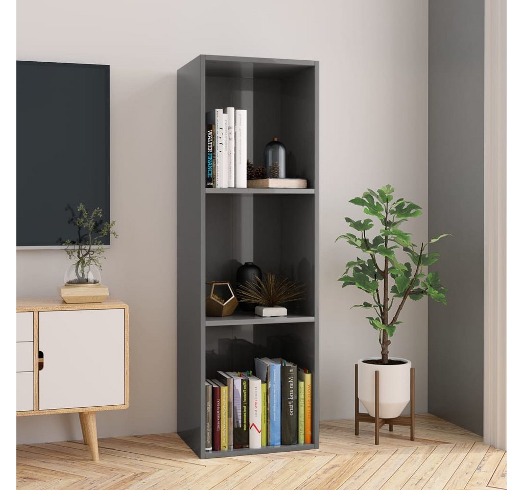 vidaXL Schrankmodule Bücherregal/TV-Schrank Hochglanz-Grau 36x30x114cm Holz günstig online kaufen