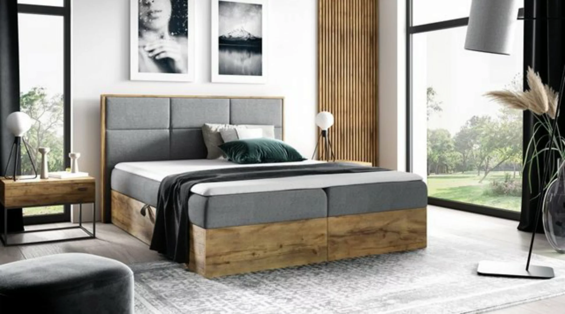 Luxusbetten24 Holzbett Designer Holzbett Linori, mit Stauraum günstig online kaufen