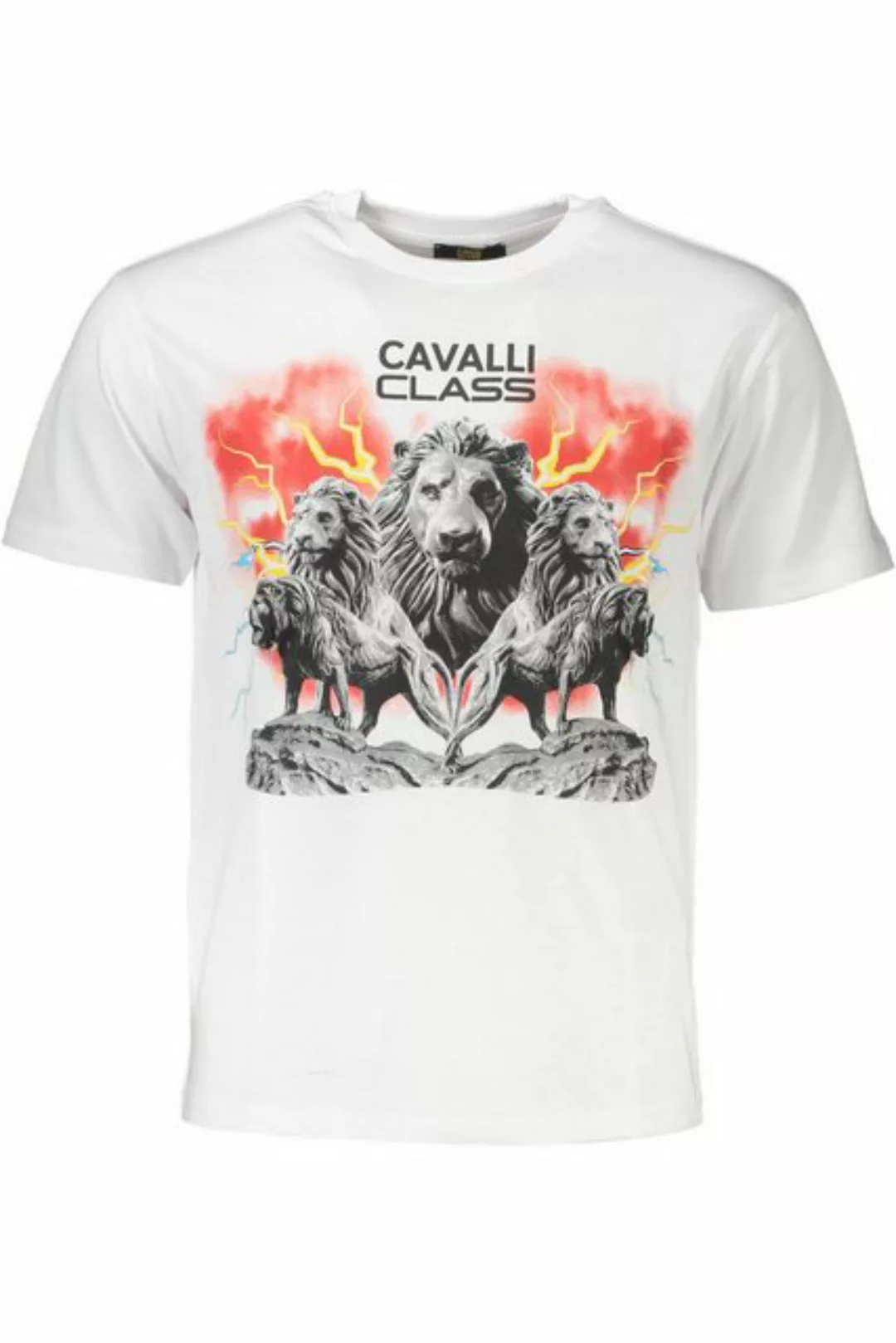 Cavalli Class T-Shirt Weißes Herren T-Shirt: Kurzarm, reguläre günstig online kaufen