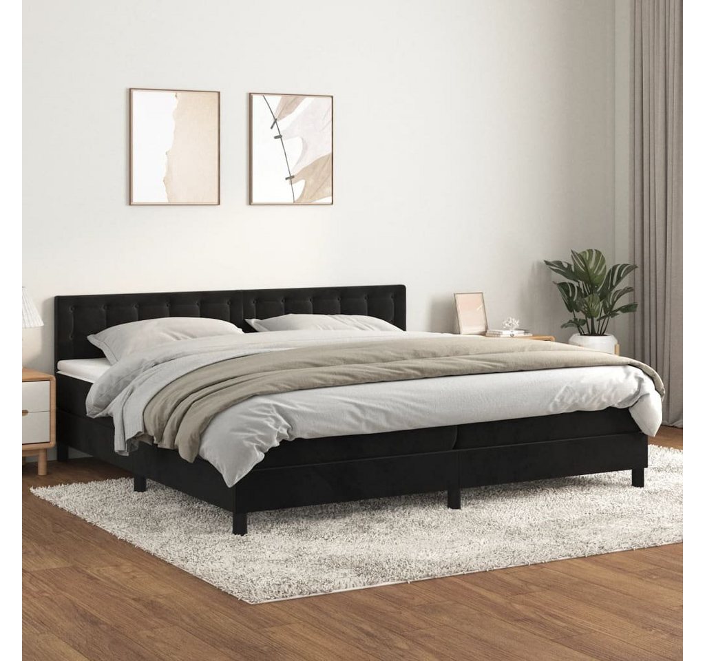 furnicato Bett Boxspringbett mit Matratze Schwarz 200x200 cm Samt günstig online kaufen