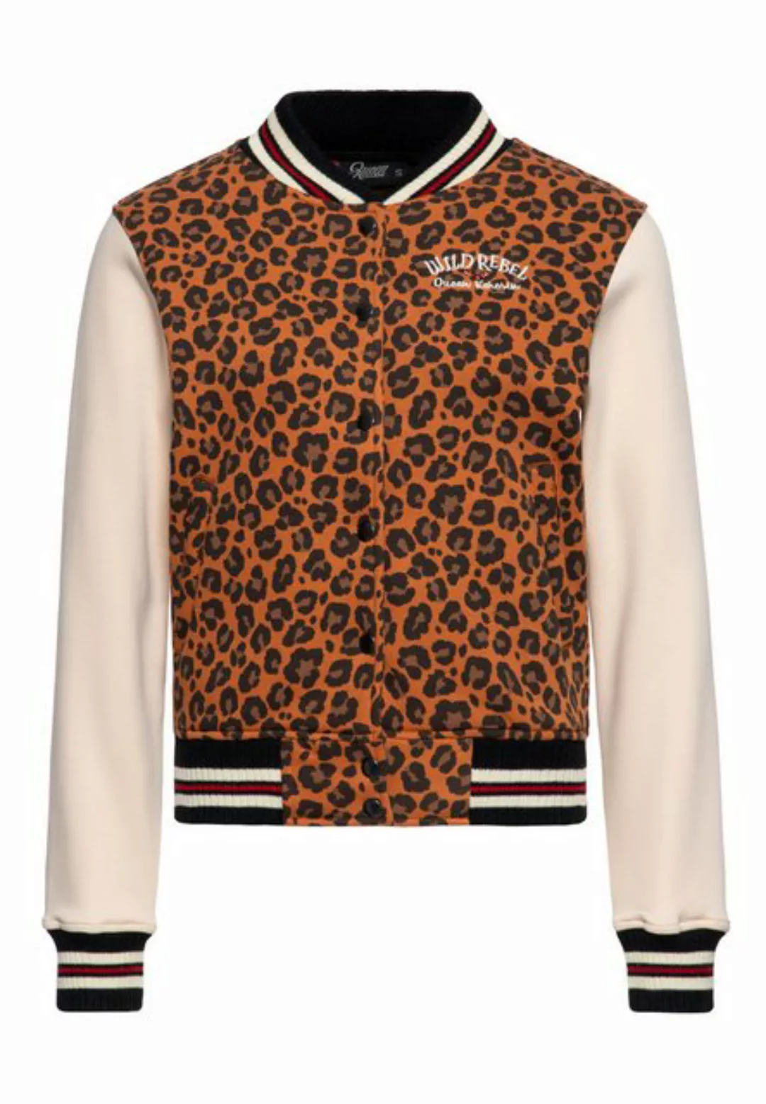 QueenKerosin Collegejacke Wild Rebel (1-St) im Leo-Look günstig online kaufen