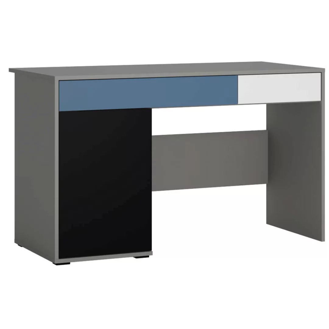 Jugendzimmer Schreibtisch LIIVA-129 in grau mit schwarz, weiß, blau, B/H/T: günstig online kaufen