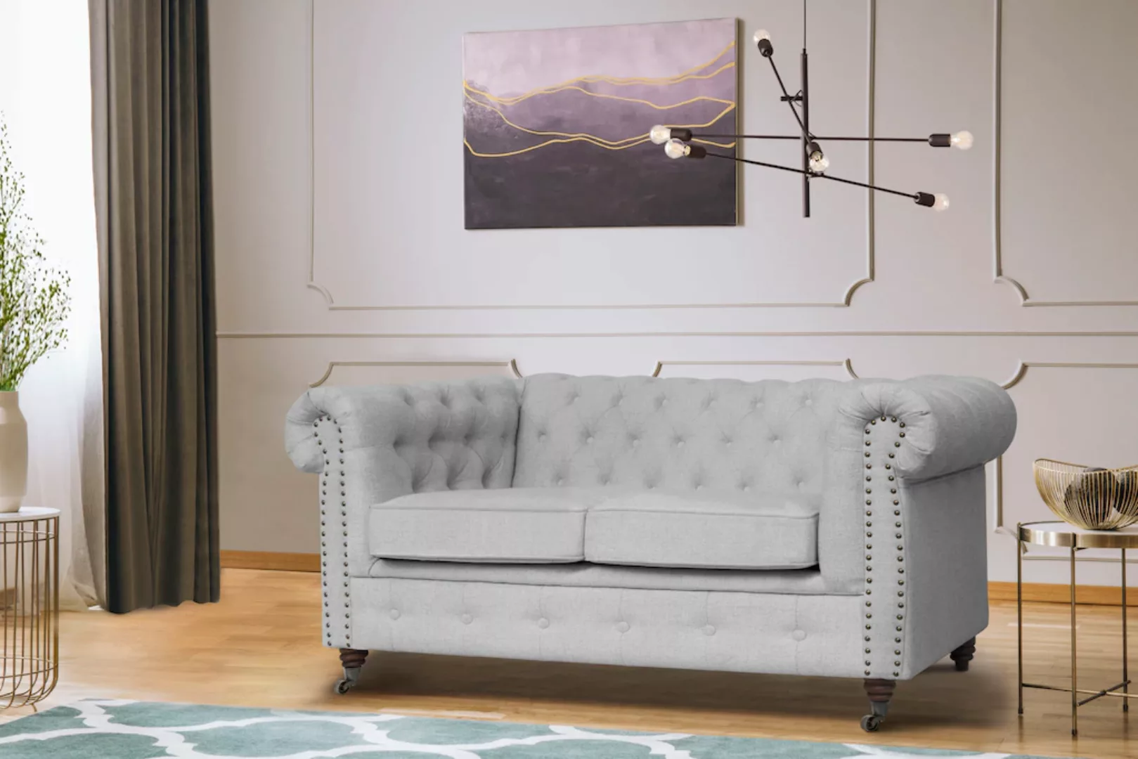 Home affaire Chesterfield-Sofa "Aarburg", aufwändige Knopfheftung und Ziern günstig online kaufen