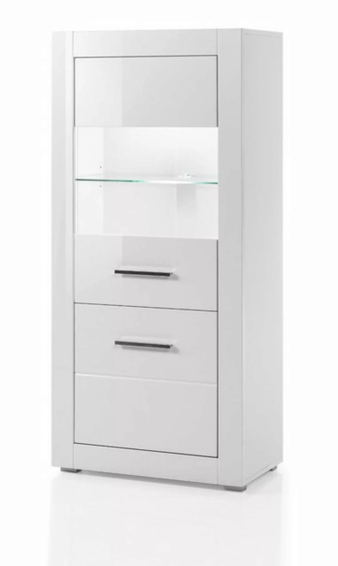 Furn.Design Midischrank Carrara (Vitrine halbhoch, 2-türig, 65 x 142 cm) in günstig online kaufen