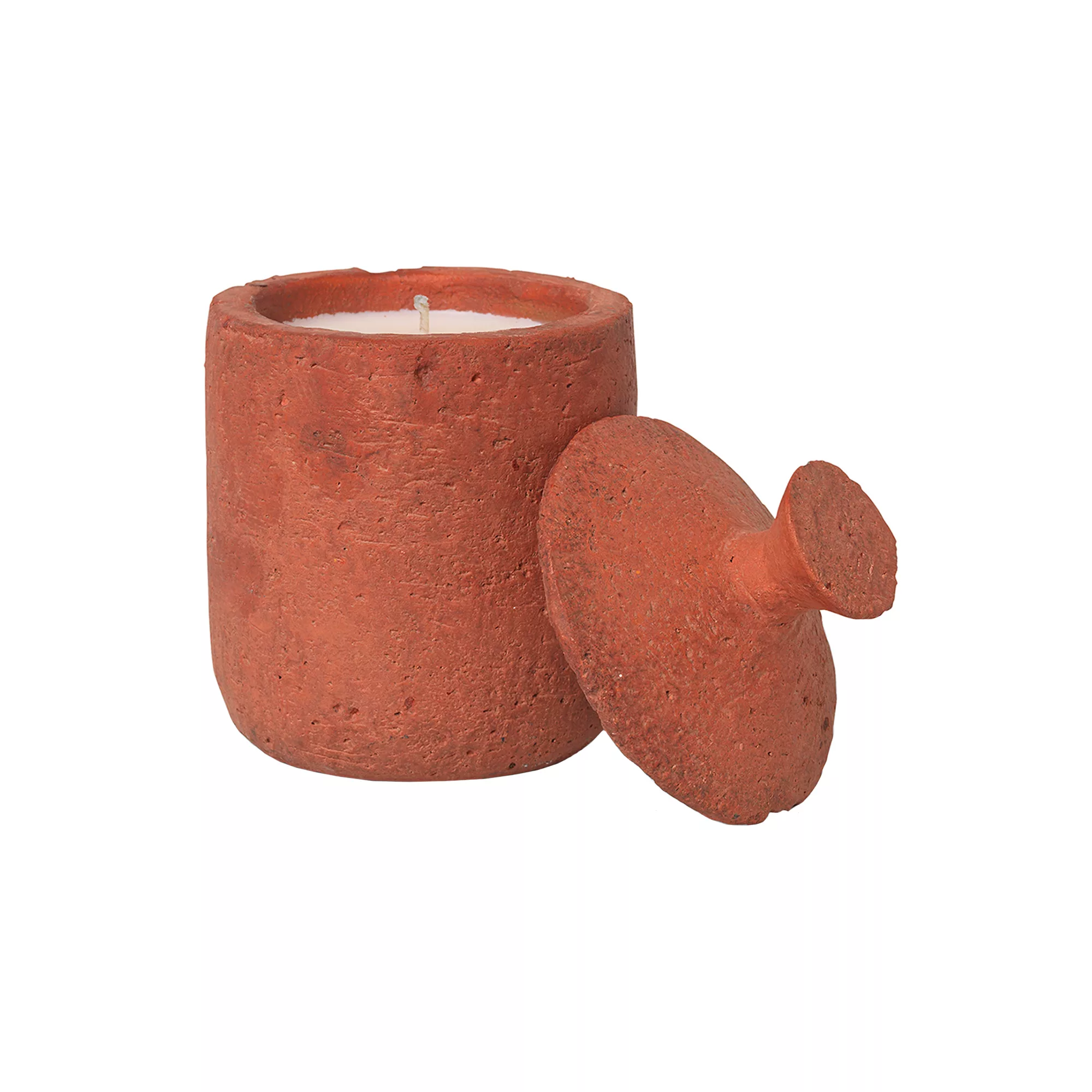 Parfumierte Kerze Ura keramik rot / Zitronengrasduft - Steinzeug - Ferm Liv günstig online kaufen