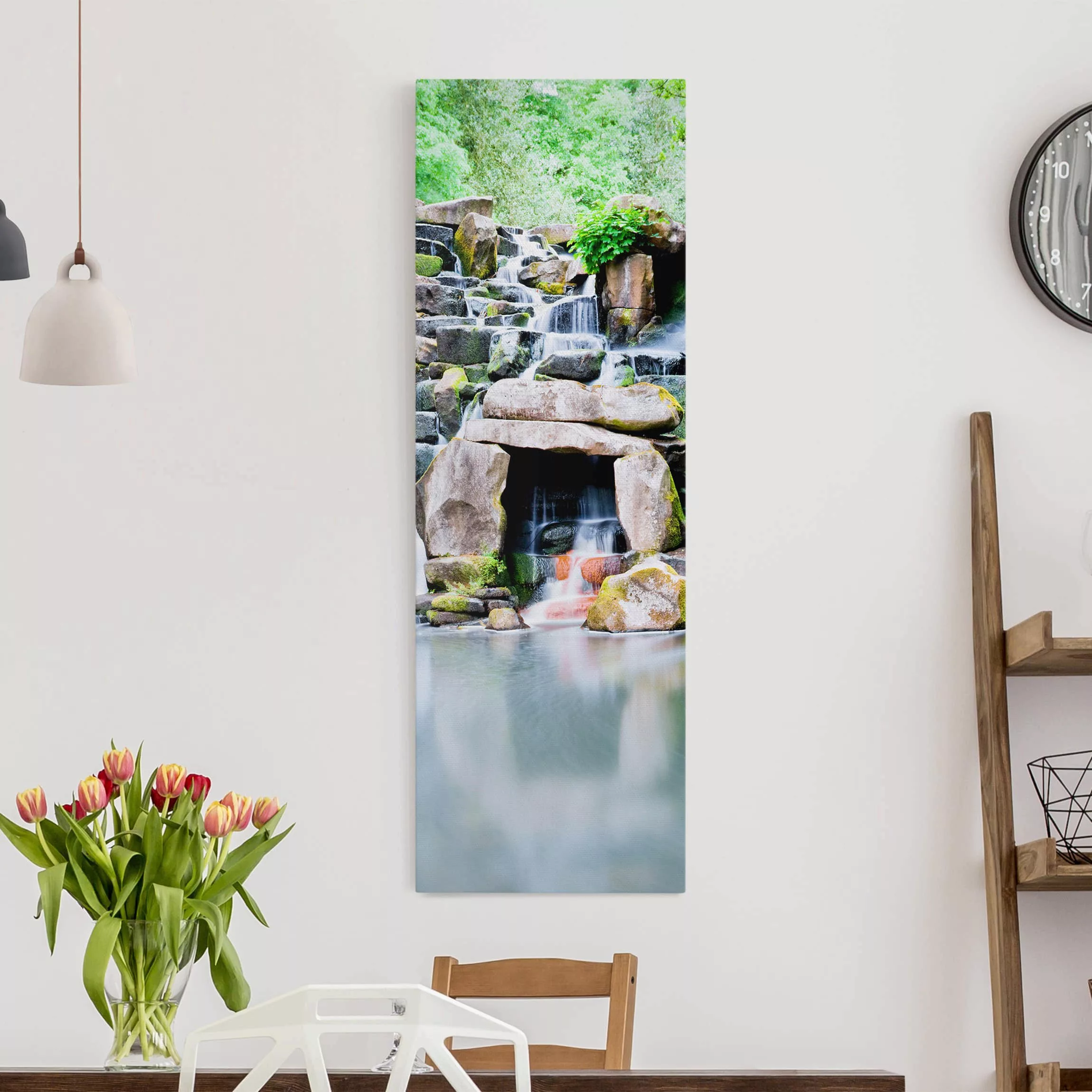 Leinwandbild Wasserfall - Hochformat Wasserfall günstig online kaufen