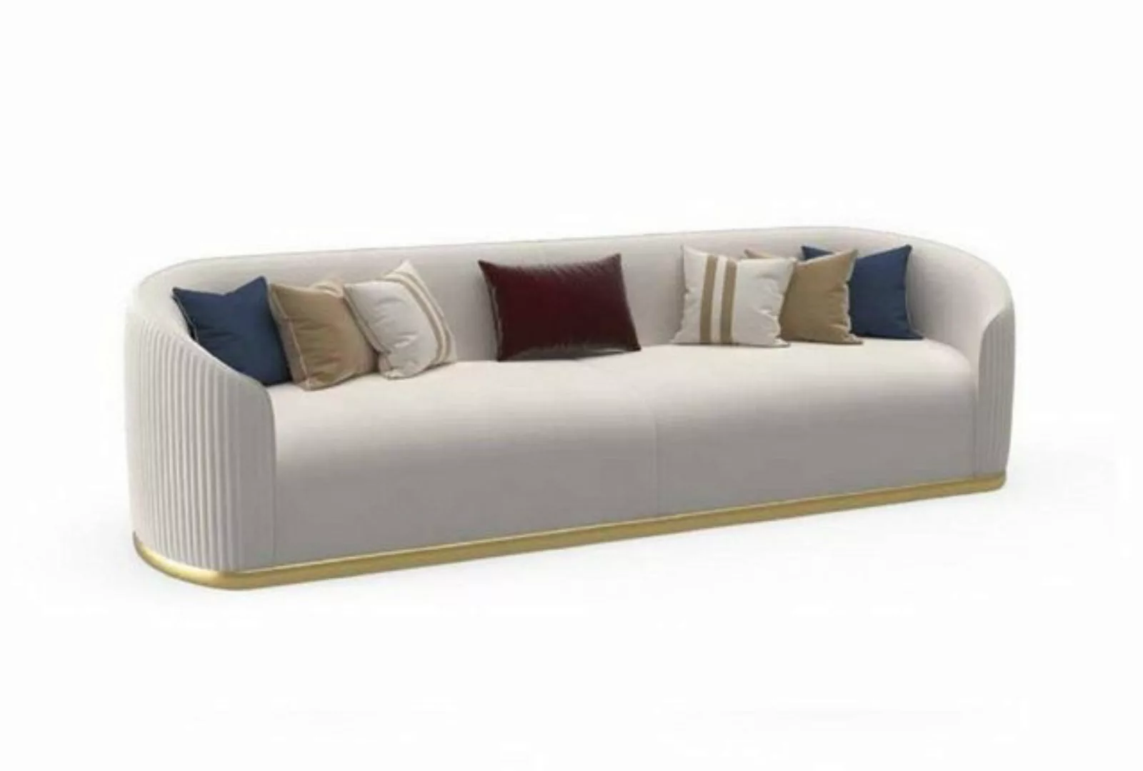 Xlmoebel 3-Sitzer Couch 3-Sitzer Polster Moderne Stil Luxus Stoff Weiß Sitz günstig online kaufen