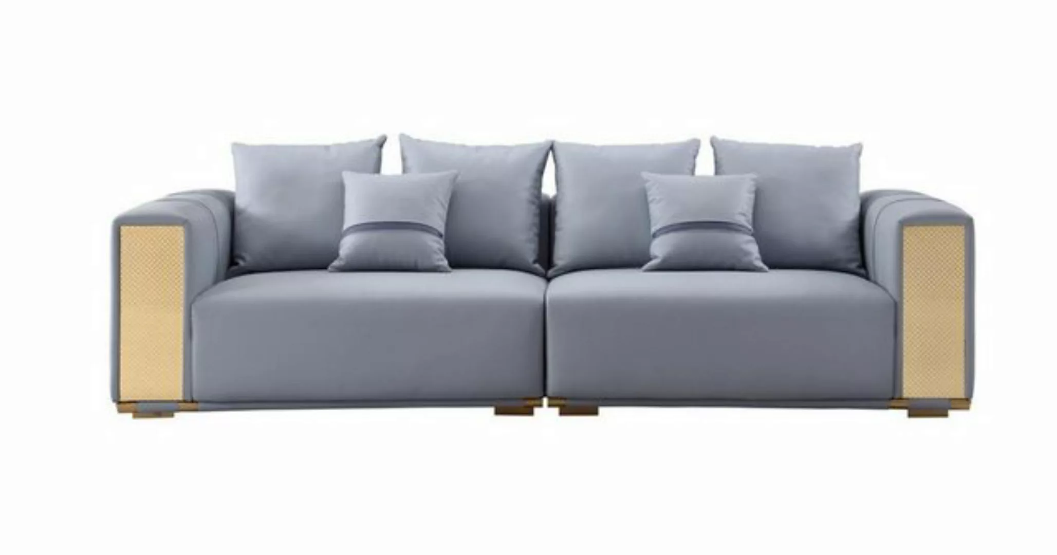 Xlmoebel Sofa Neues modernes blaues Textil-Polstersofa für vier Personen im günstig online kaufen