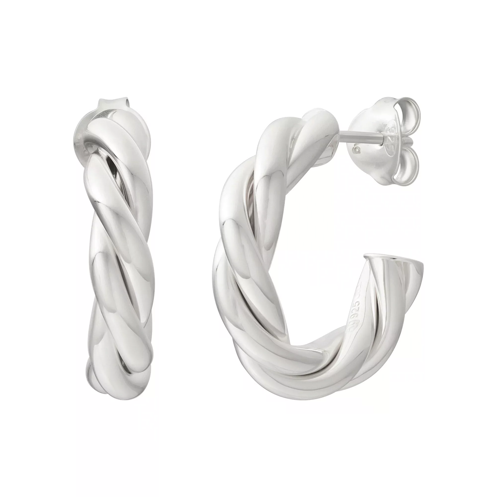 CAÏ Paar Creolen "925 Sterling Silber rhodiniert twisted medium" günstig online kaufen
