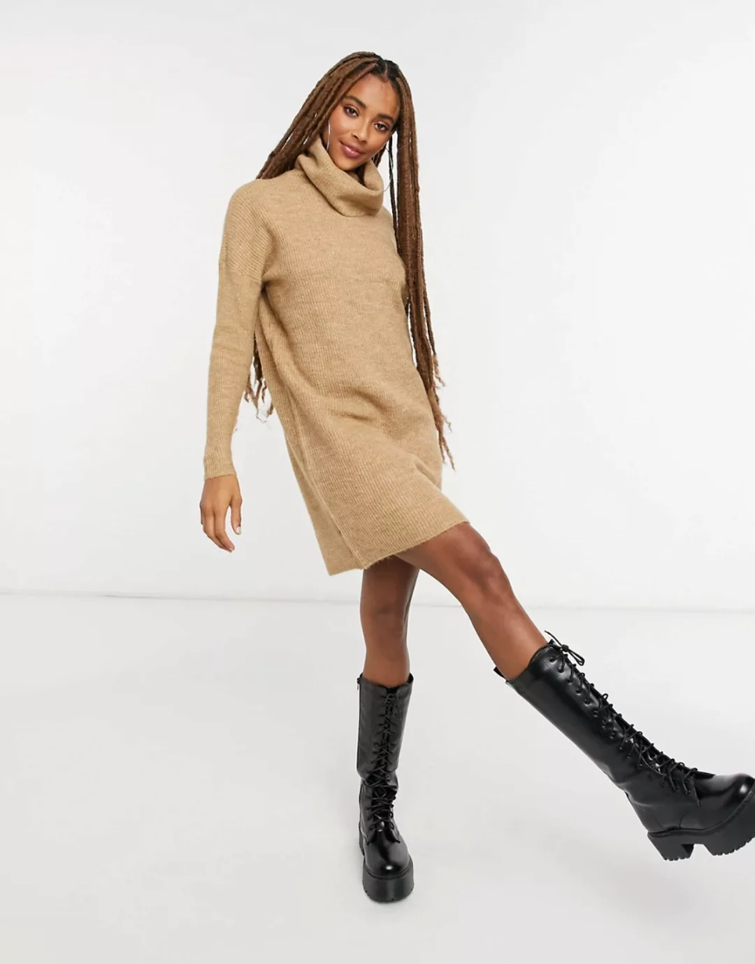 Only Damen Strickkleid ONLJANA L/S COWLNCK DRESS günstig online kaufen