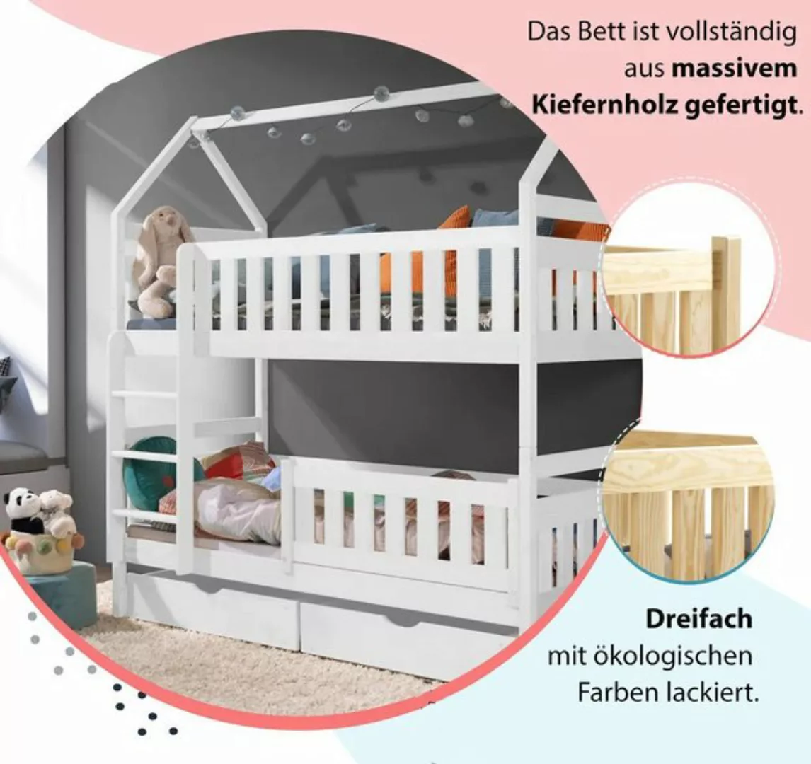 DB-Möbel Etagenbett "Niki"Etagenbett Kinder, Holz Kinderbett, für Zwei Kind günstig online kaufen