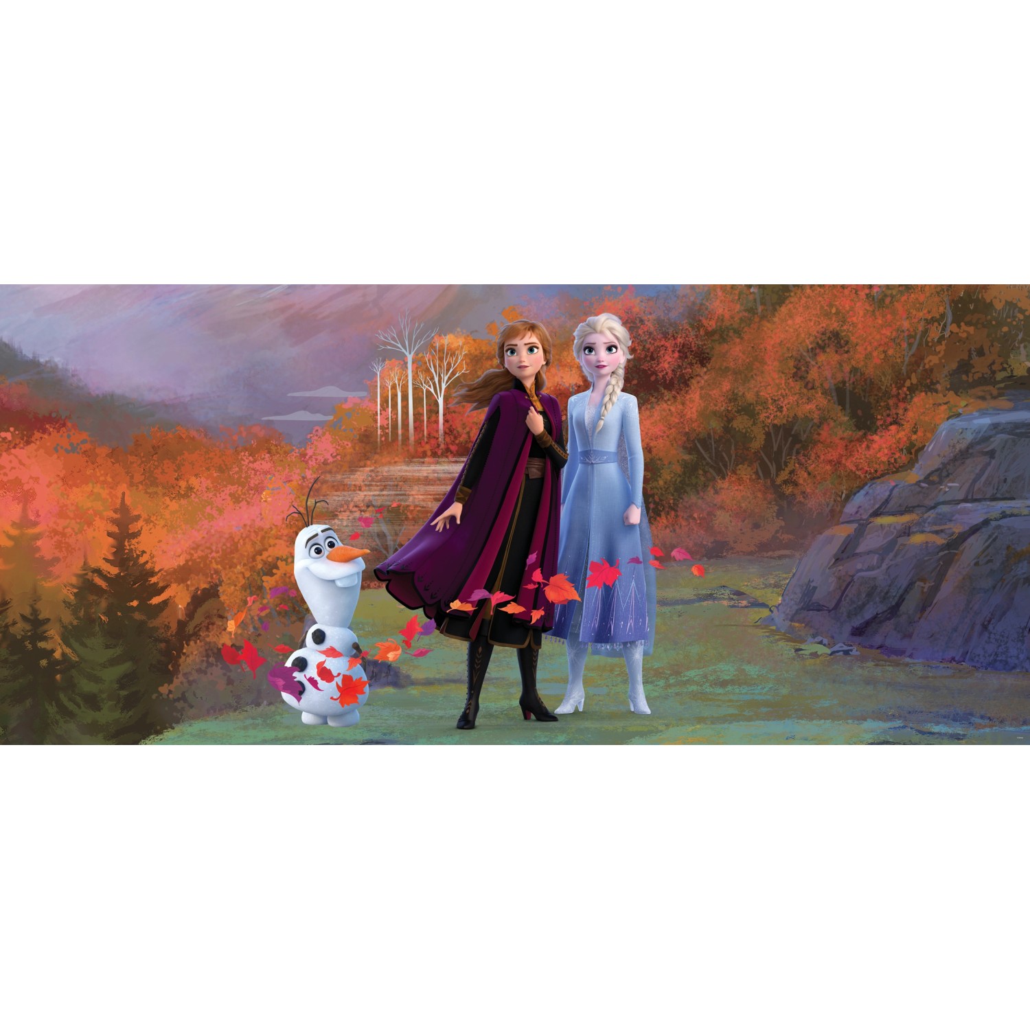 Disney Poster Die Eiskönigin Anna & Elsa Blau Lila und Orange 202 x 90 cm 6 günstig online kaufen