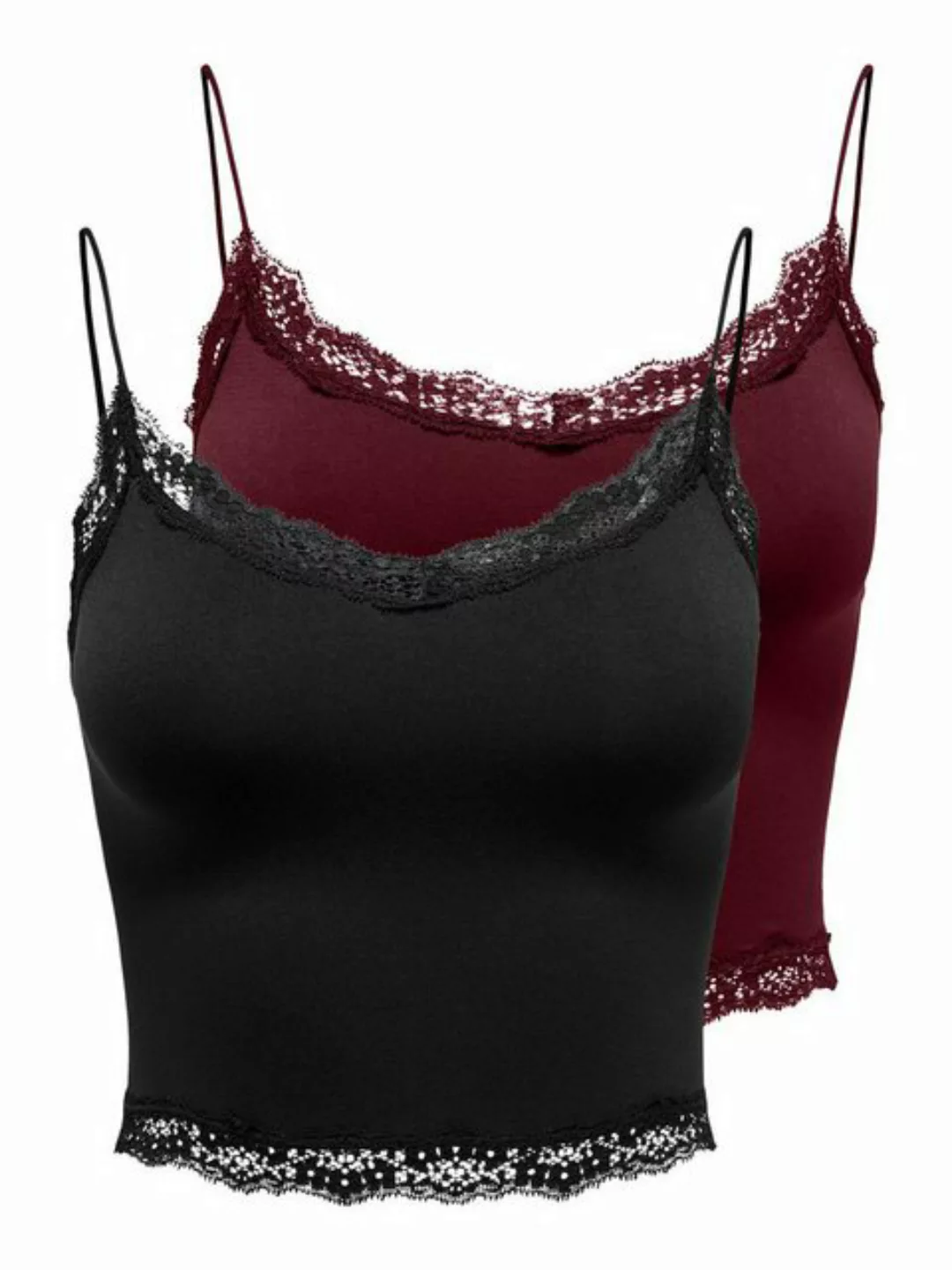 ONLY Trägertop ONLVICKY LACE SEAML 2-PACK CROPPED TOP (Packung, 2-tlg) günstig online kaufen