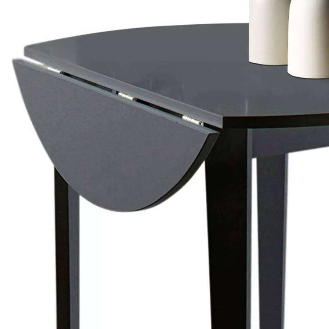 Runder Esstisch in Schwarz klappbarer Tischplatte günstig online kaufen