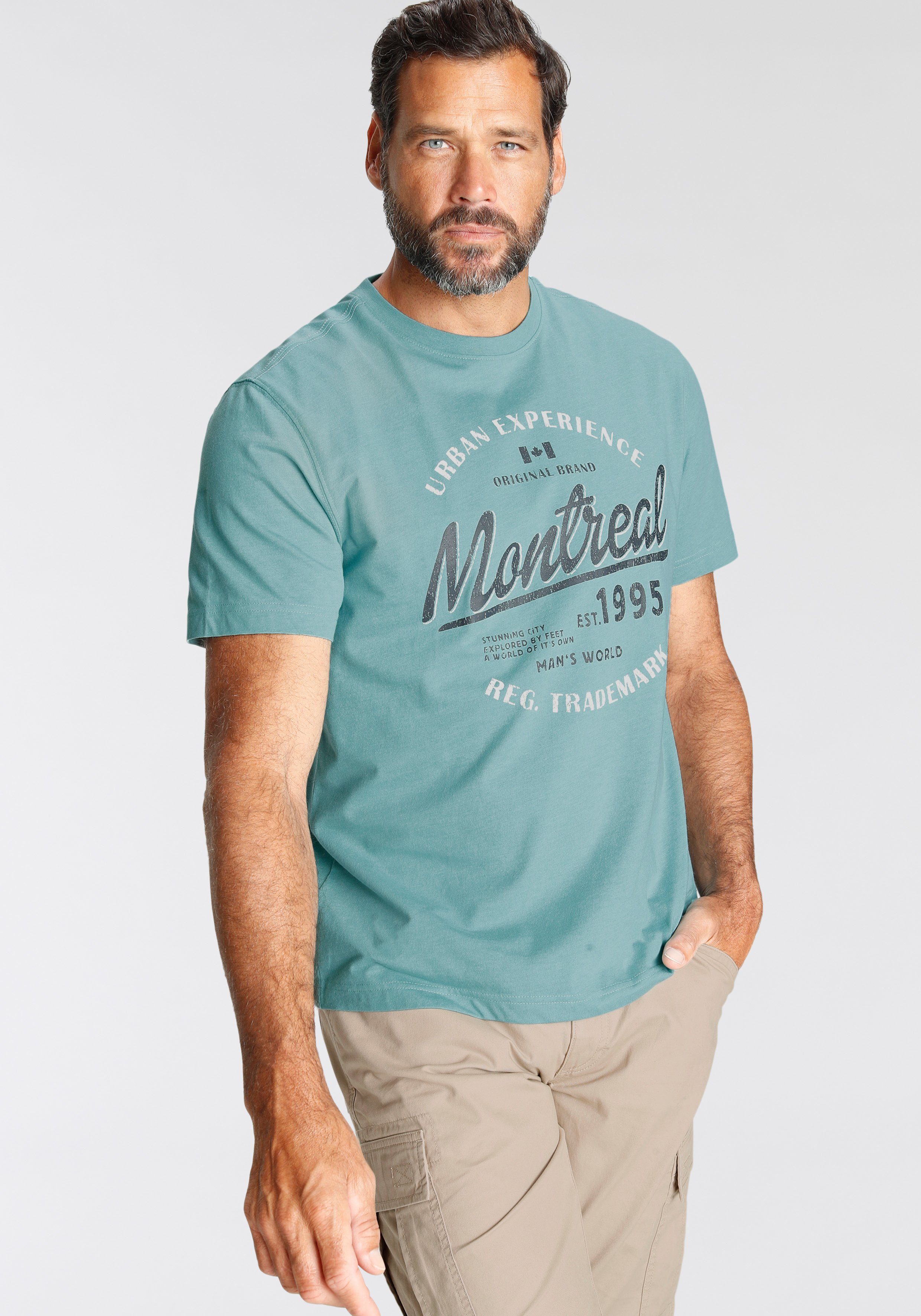 Mans World T-Shirt, Kurzarm, lässige Passform, aus Baumwollmischung, pflege günstig online kaufen