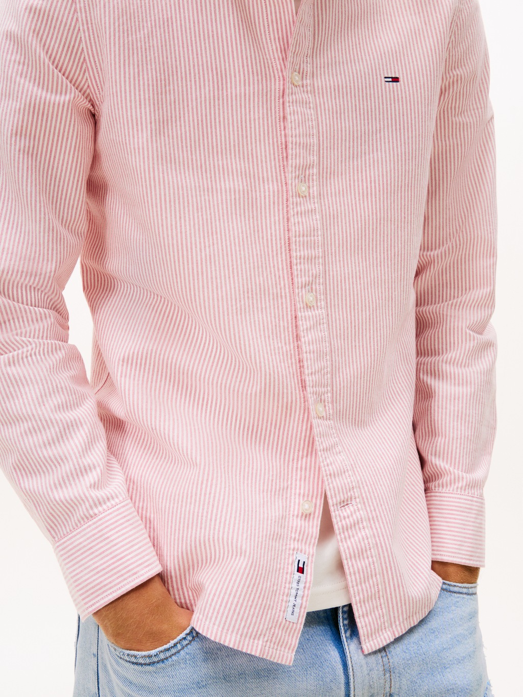 Tommy Jeans Langarmhemd "TJM SLIM STRIPE OXFORD SHIRT EXT", Mit Button-Down günstig online kaufen