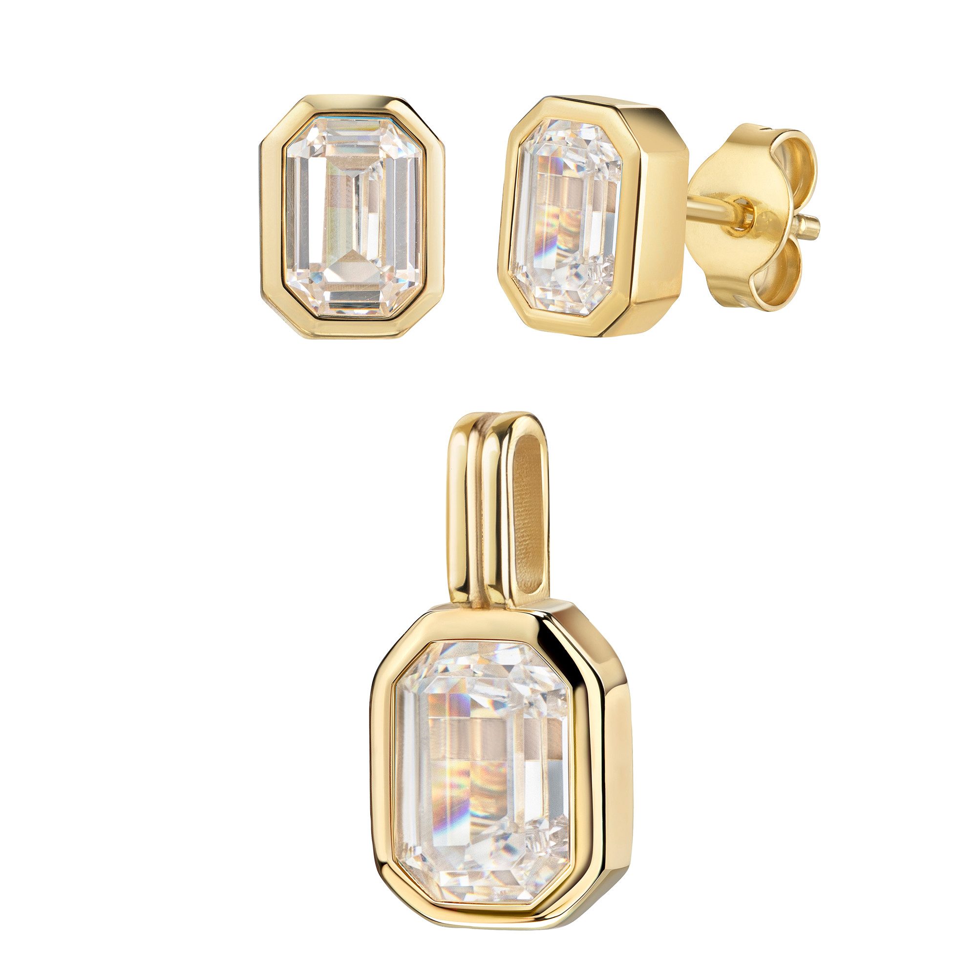JEVELION Schmuckset Anhänger 585 Gold 2x günstig online kaufen