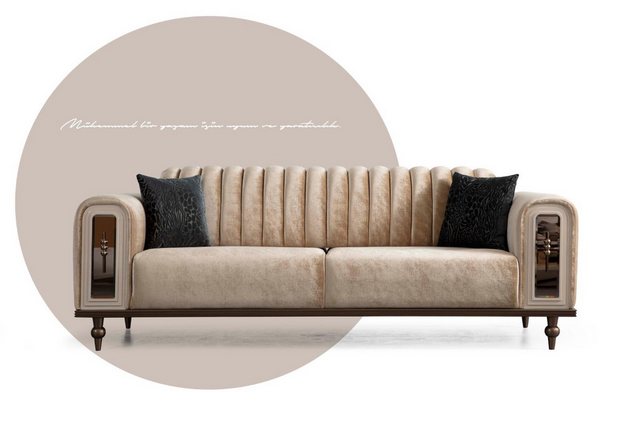 Xlmoebel Sofa Moderne Design-Sofagarnitur Wohnzimmerset in Beige mit 3+1 Si günstig online kaufen